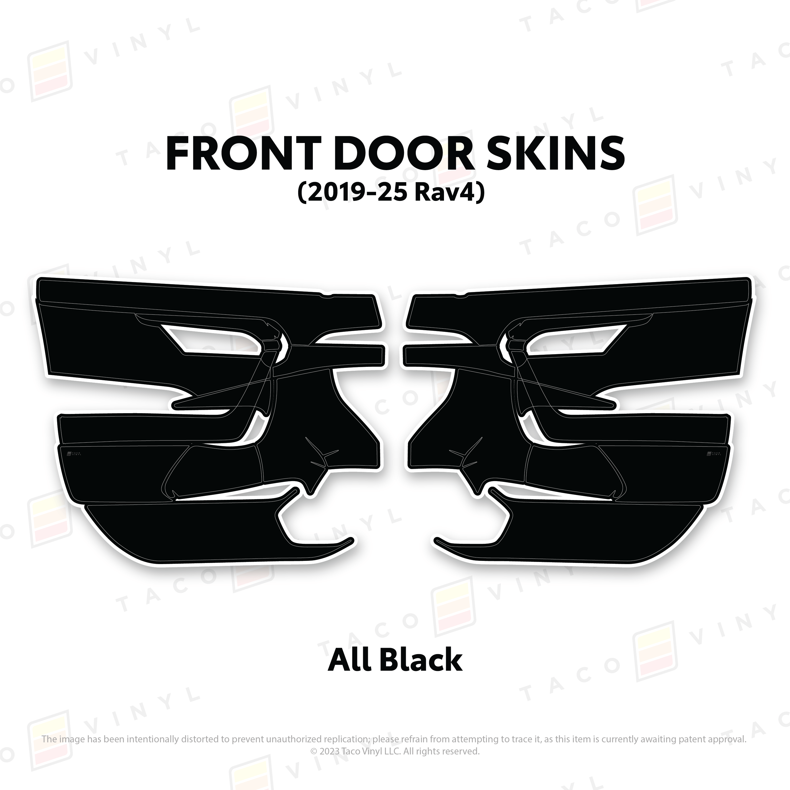 Taco Vinyl Protective Vinyl Front Driver/Passenger / All Black (Most Popular) 2019-25 Rav4 Door Skins