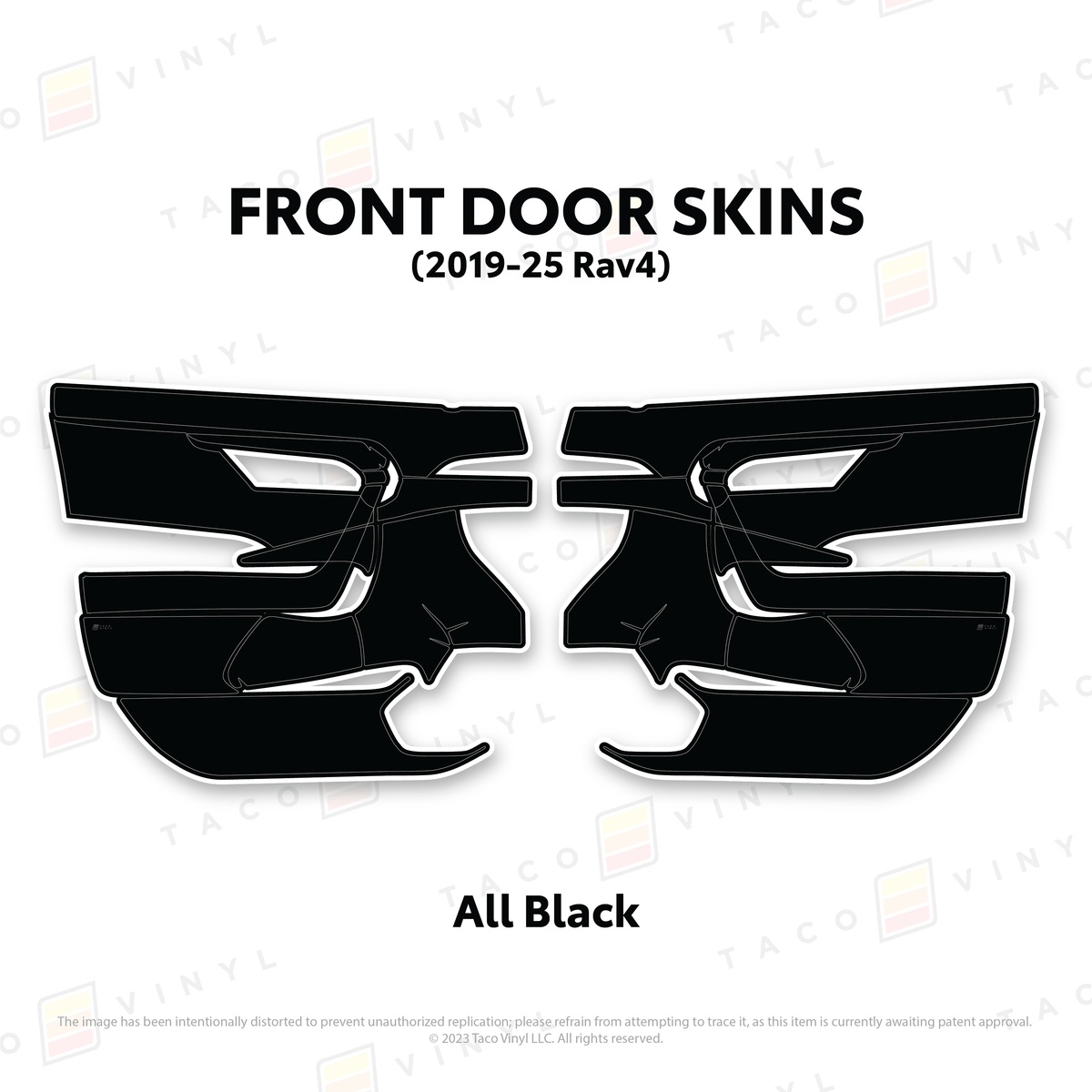 Taco Vinyl Protective Vinyl Front Driver/Passenger / All Black (Most Popular) 2019-25 Rav4 Door Skins