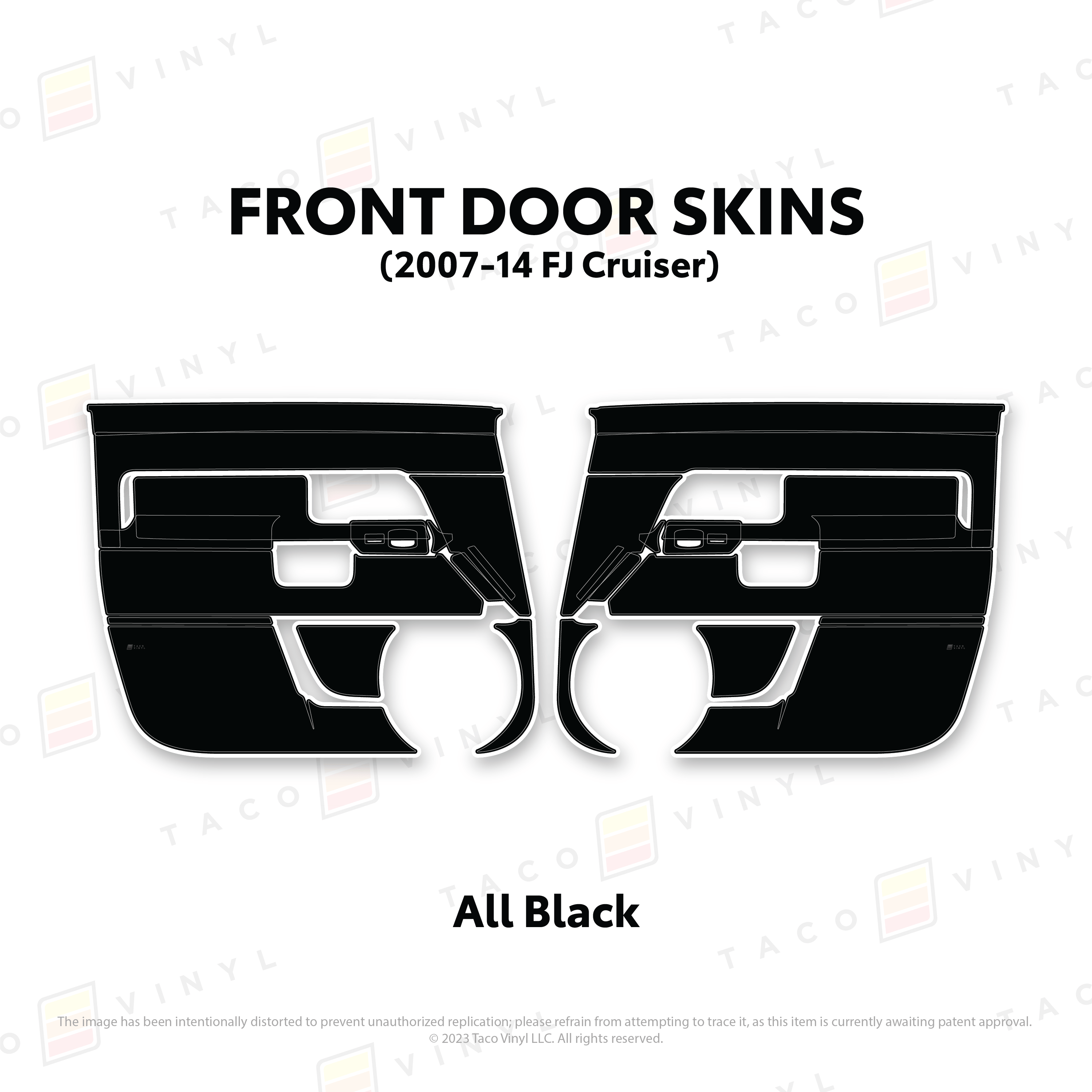 Taco Vinyl Protective Vinyl Front Driver/Passenger / All Black (Most Popular) FJ Cruiser Door Skins