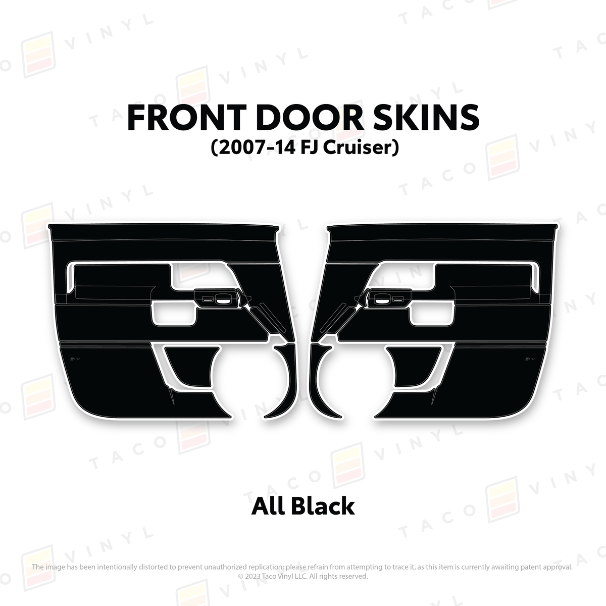 Taco Vinyl Protective Vinyl Front Driver/Passenger / All Black (Most Popular) FJ Cruiser Door Skins