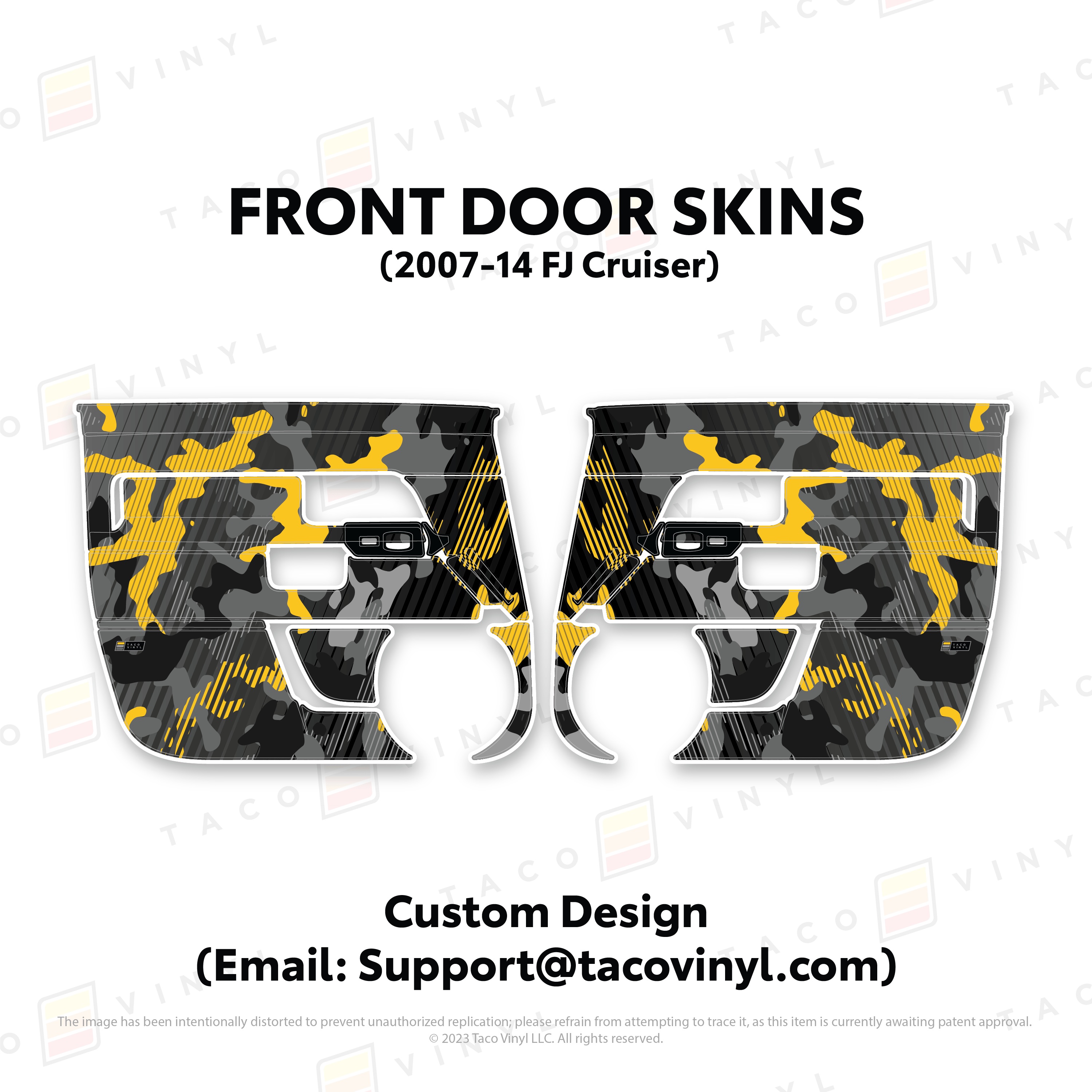 Taco Vinyl Protective Vinyl Front Driver/Passenger / Custom Design (Email: Support@tacovinyl.com) FJ Cruiser Door Skins