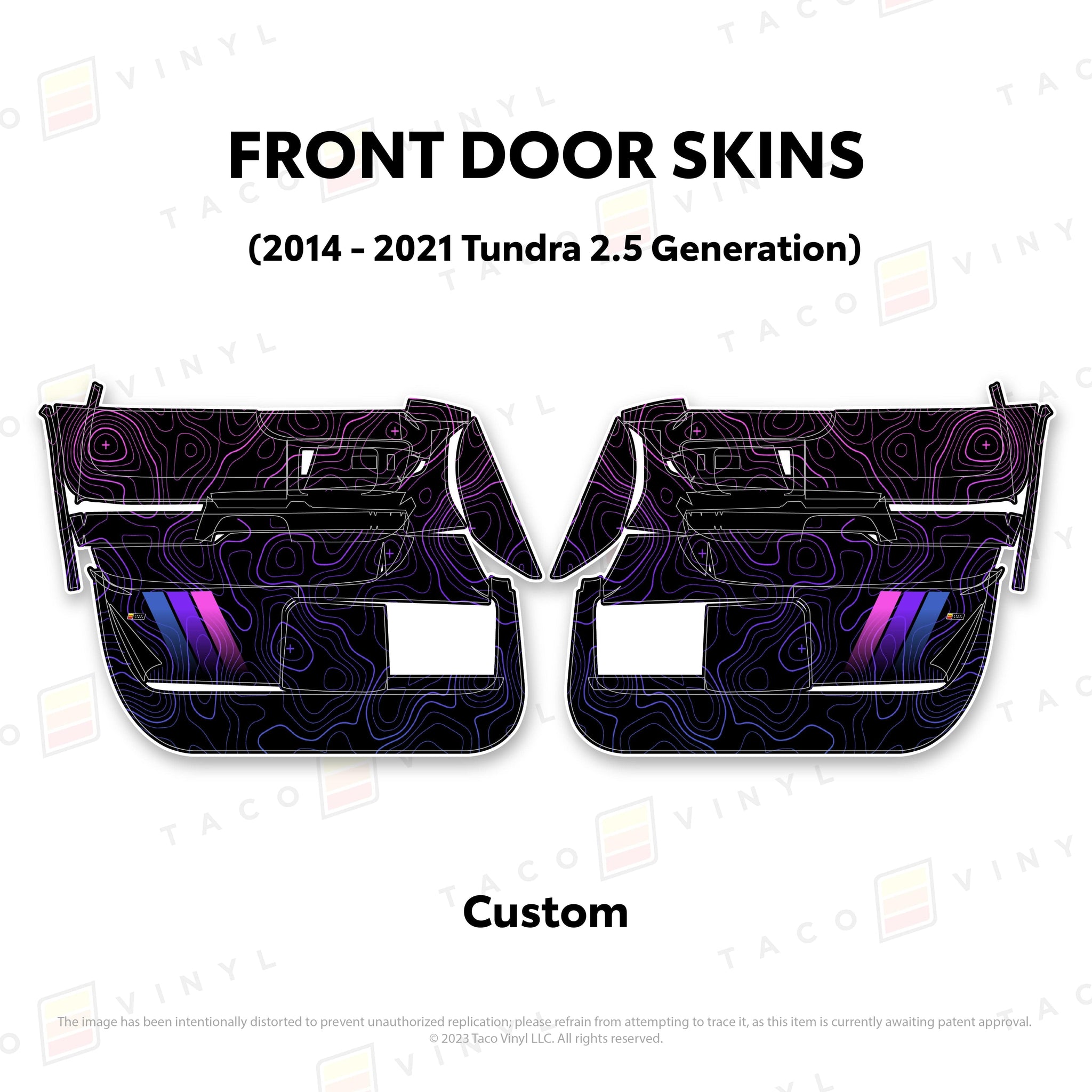 Taco Vinyl Protective Vinyl Front Driver/Passenger / Custom (email support@tacovinyl.com) 2014 - 2021 Tundra Door Skins