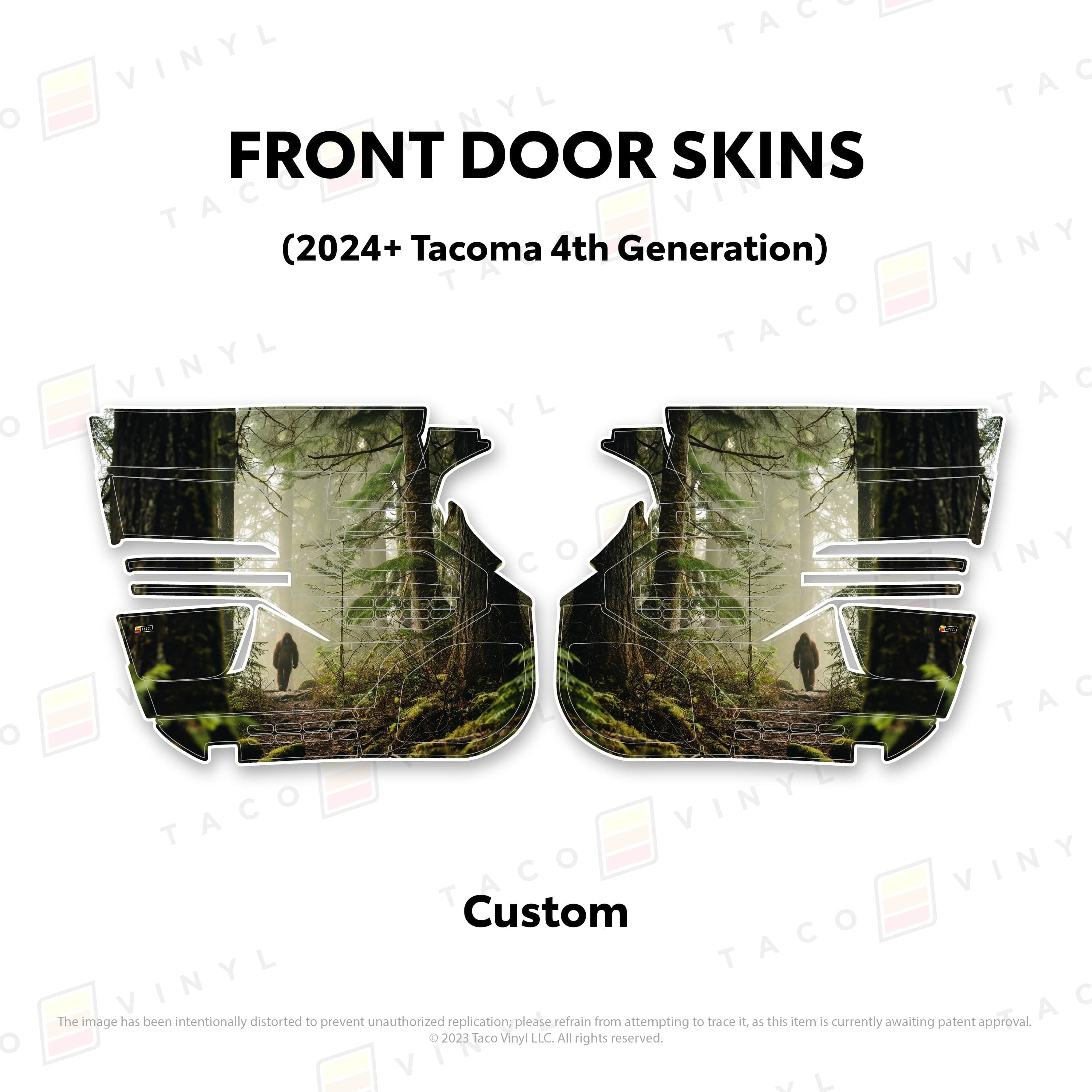 Taco Vinyl Protective Vinyl Front Driver/Passenger / Custom (email support@tacovinyl.com) 2024+ Tacoma Door Skins