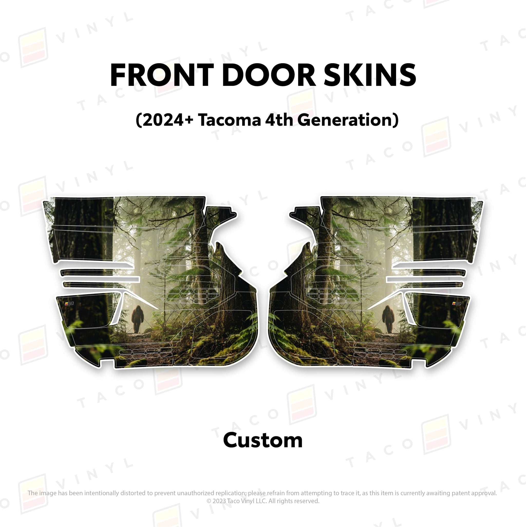 Taco Vinyl Protective Vinyl Front Driver/Passenger / Custom (email support@tacovinyl.com) 2024+ Tacoma Door Skins