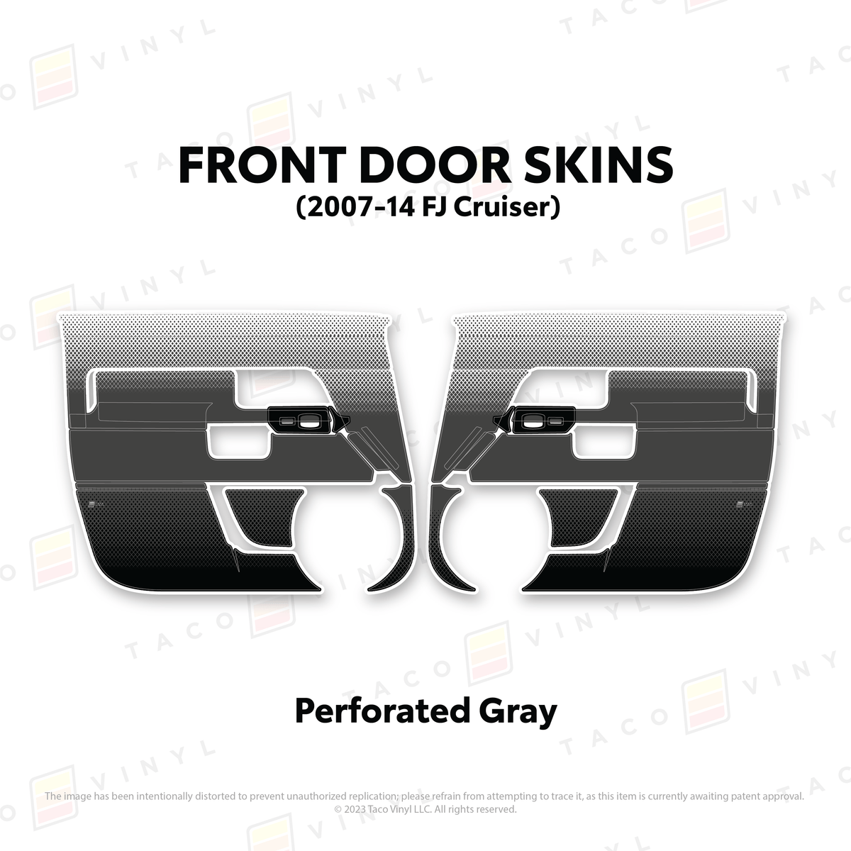Taco Vinyl Protective Vinyl Front Driver/Passenger / Perforated Gray FJ Cruiser Door Skins