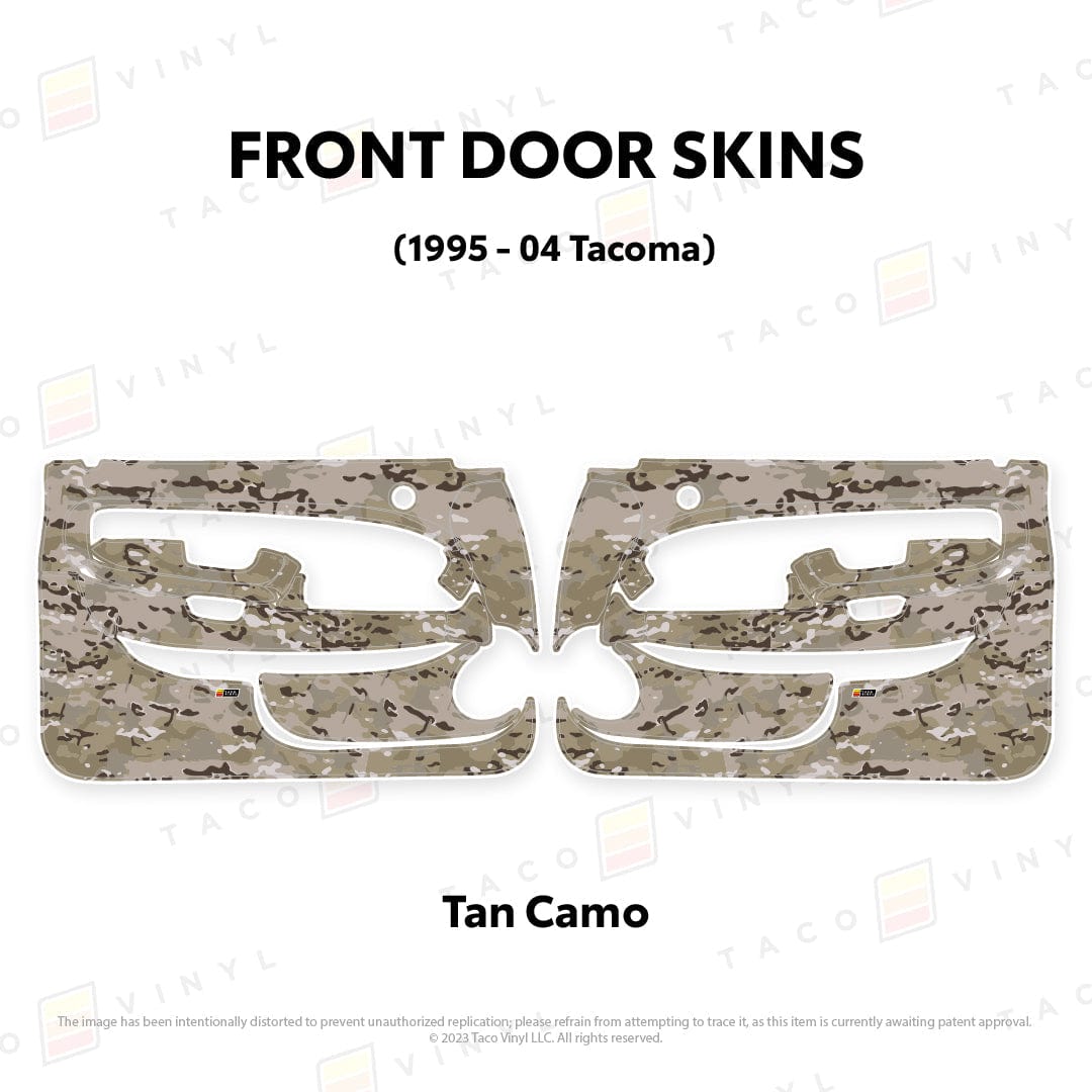 Taco Vinyl Protective Vinyl Front Driver/Passenger / Tan Camo 1995-04 Tacoma Door Skins