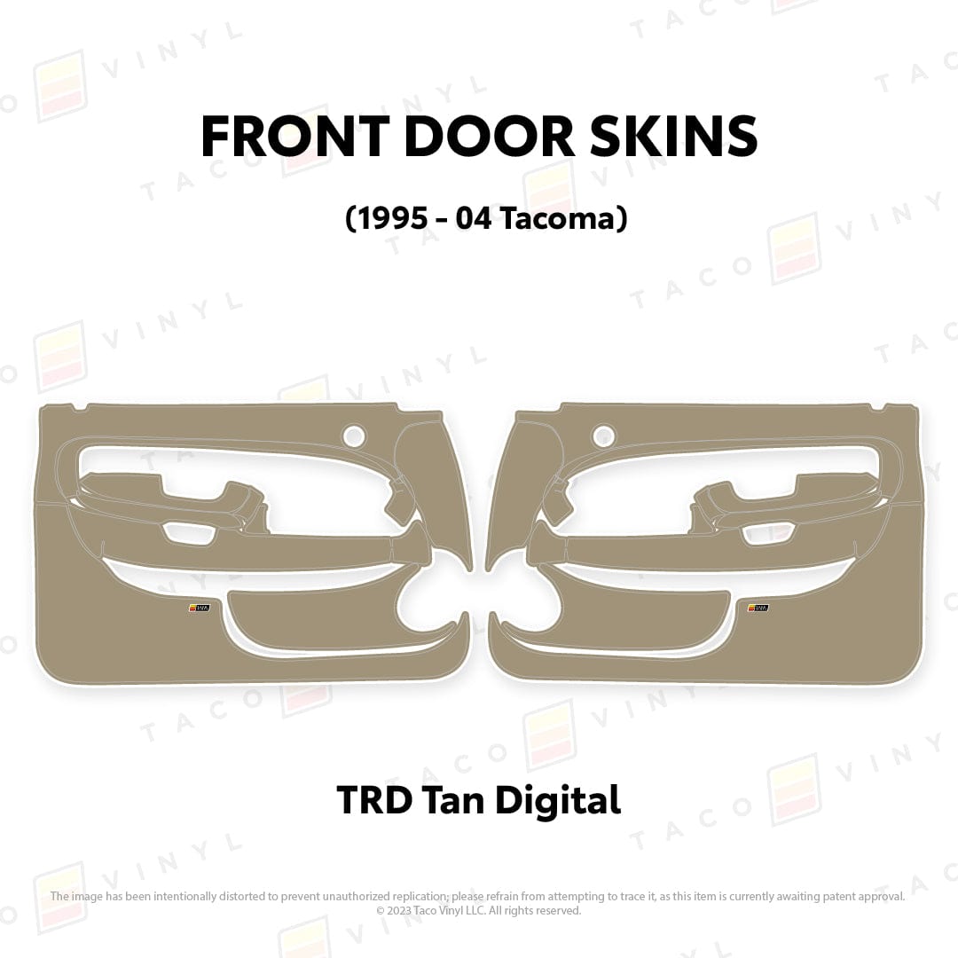 Taco Vinyl Protective Vinyl Front Driver/Passenger / TRD Tan Digital 1995-04 Tacoma Door Skins