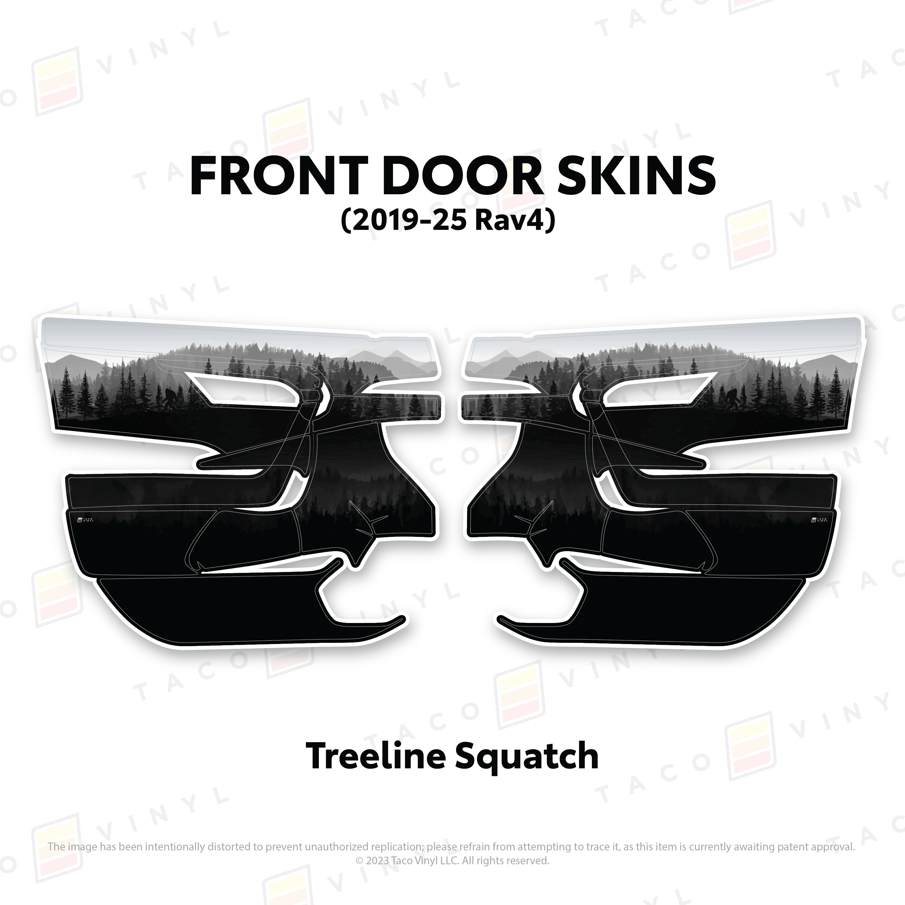 Taco Vinyl Protective Vinyl Front Driver/Passenger / Treeline Squatch 2019-25 Rav4 Door Skins