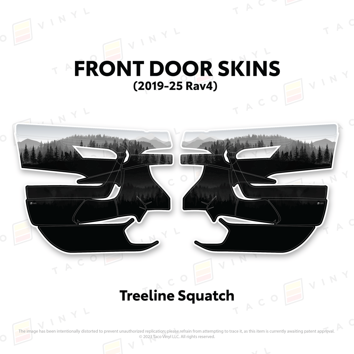 Taco Vinyl Protective Vinyl Front Driver/Passenger / Treeline Squatch 2019-25 Rav4 Door Skins