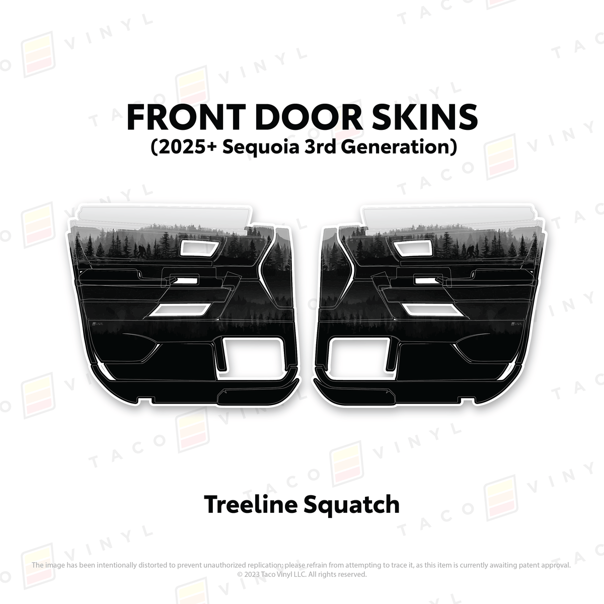 Taco Vinyl Protective Vinyl Front Driver/Passenger / Treeline Squatch 2023+ Sequoia Door Skins