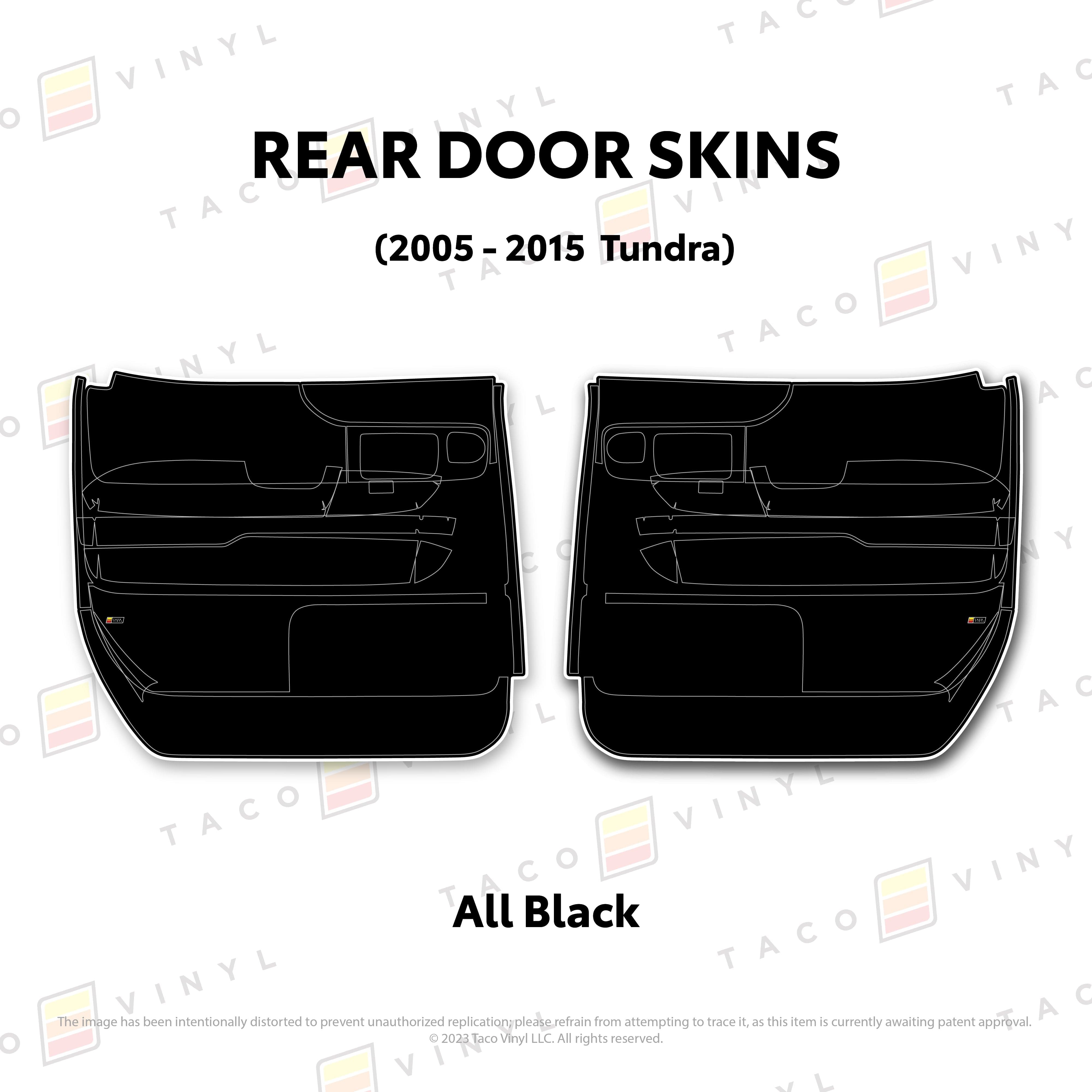 Taco Vinyl Protective Vinyl Rear Driver/Passenger Crewmax / All Black 2014 - 2021 Tundra Door Skins