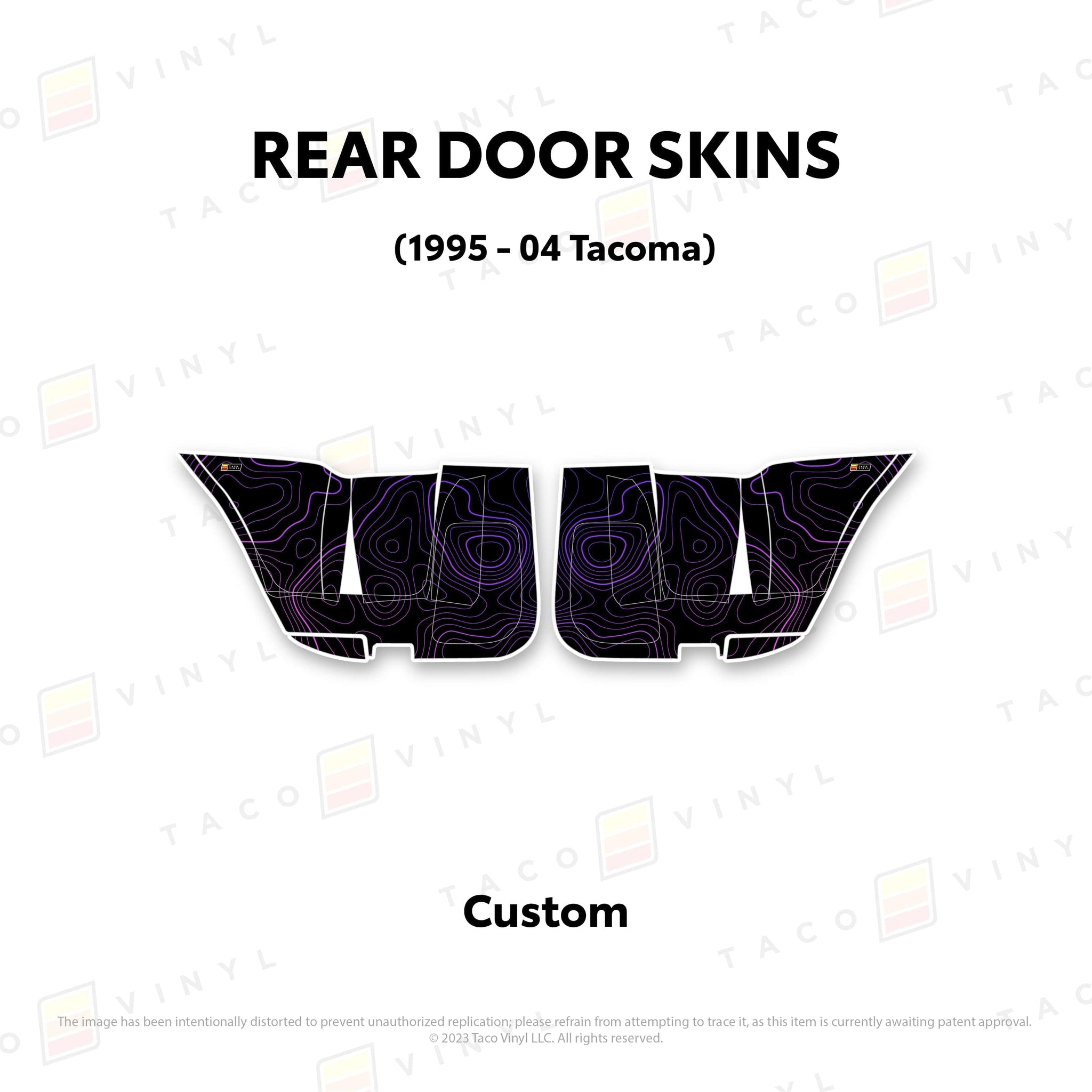 Taco Vinyl Protective Vinyl Rear Driver/Passenger / Custom (email support@tacovinyl.com) 2010-24 4Runner Door Skins (Lower Section)