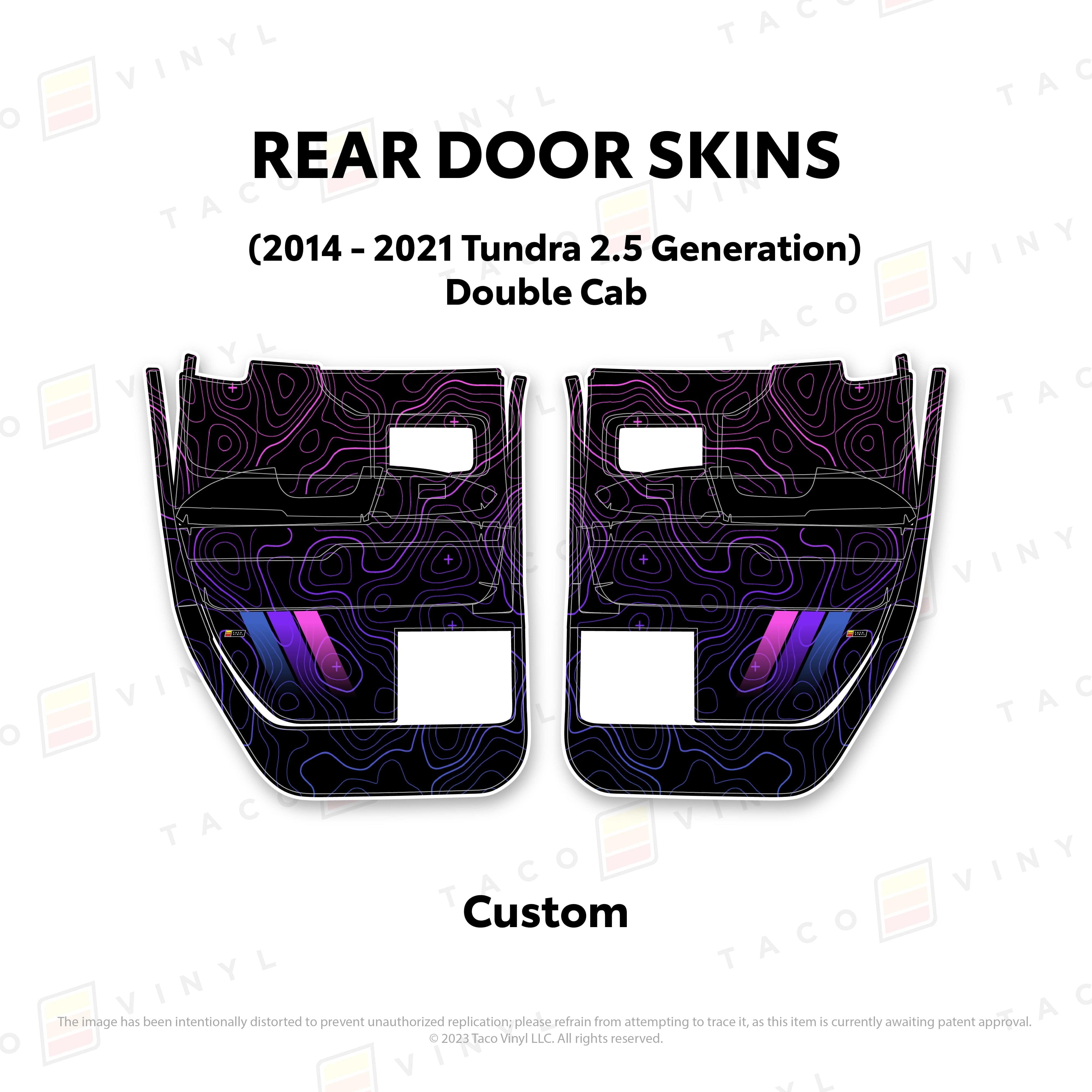 Taco Vinyl Protective Vinyl Rear Driver/Passenger Double Cab / Custom (email support@tacovinyl.com) 2014 - 2021 Tundra Door Skins