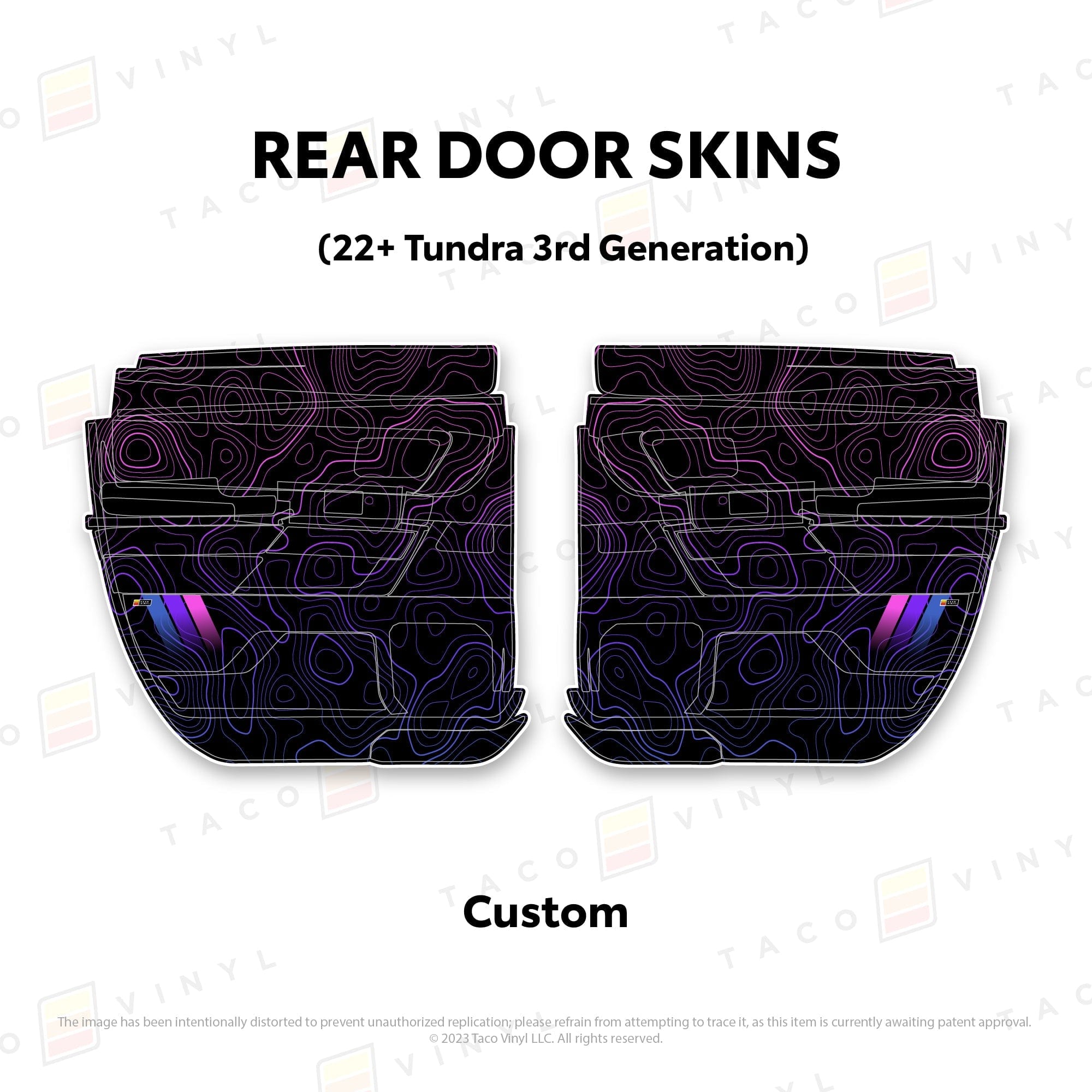 Taco Vinyl Protective Vinyl Rear Driver/Passenger Double Cab / Custom (email support@tacovinyl.com) 2022+ Tundra Door Skins