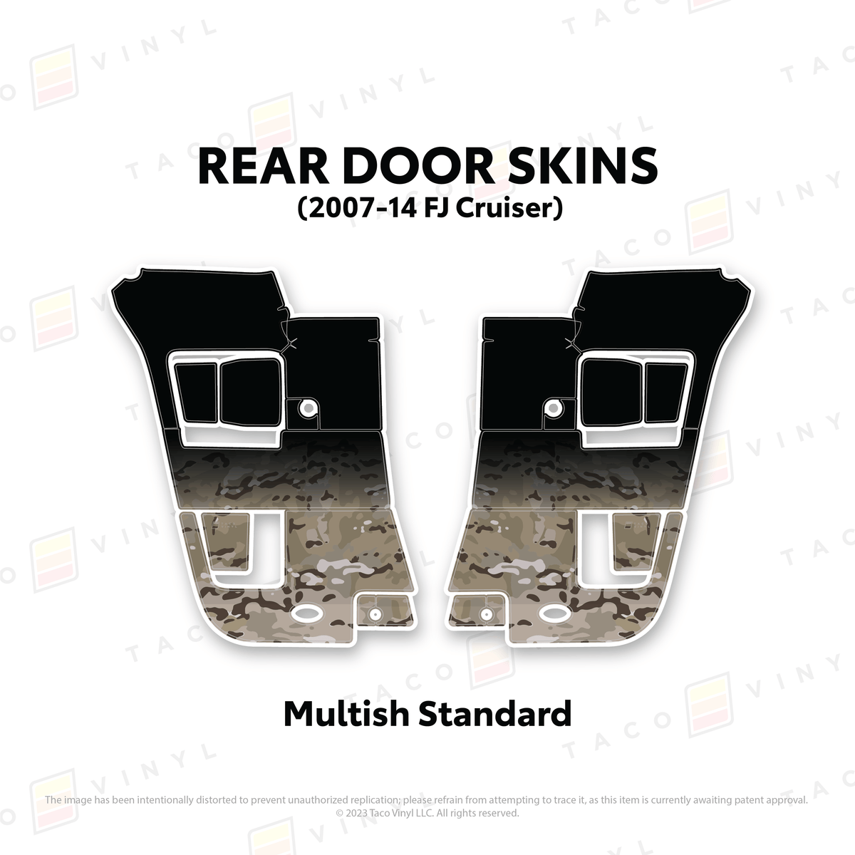 Taco Vinyl Protective Vinyl Rear Driver/Passenger / Multish Standard Camo FJ Cruiser Door Skins