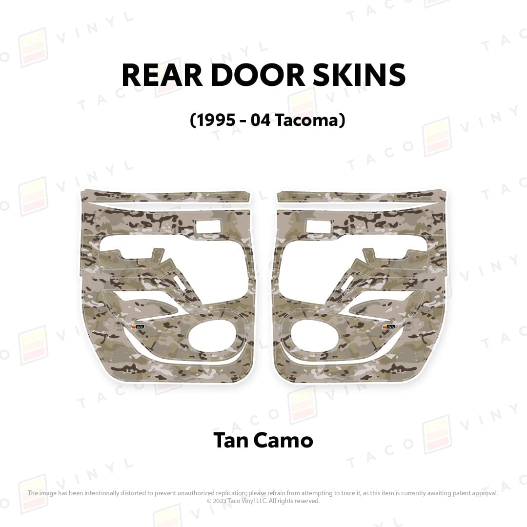 Taco Vinyl Protective Vinyl Rear Driver/Passenger / Tan Camo 1995-04 Tacoma Door Skins