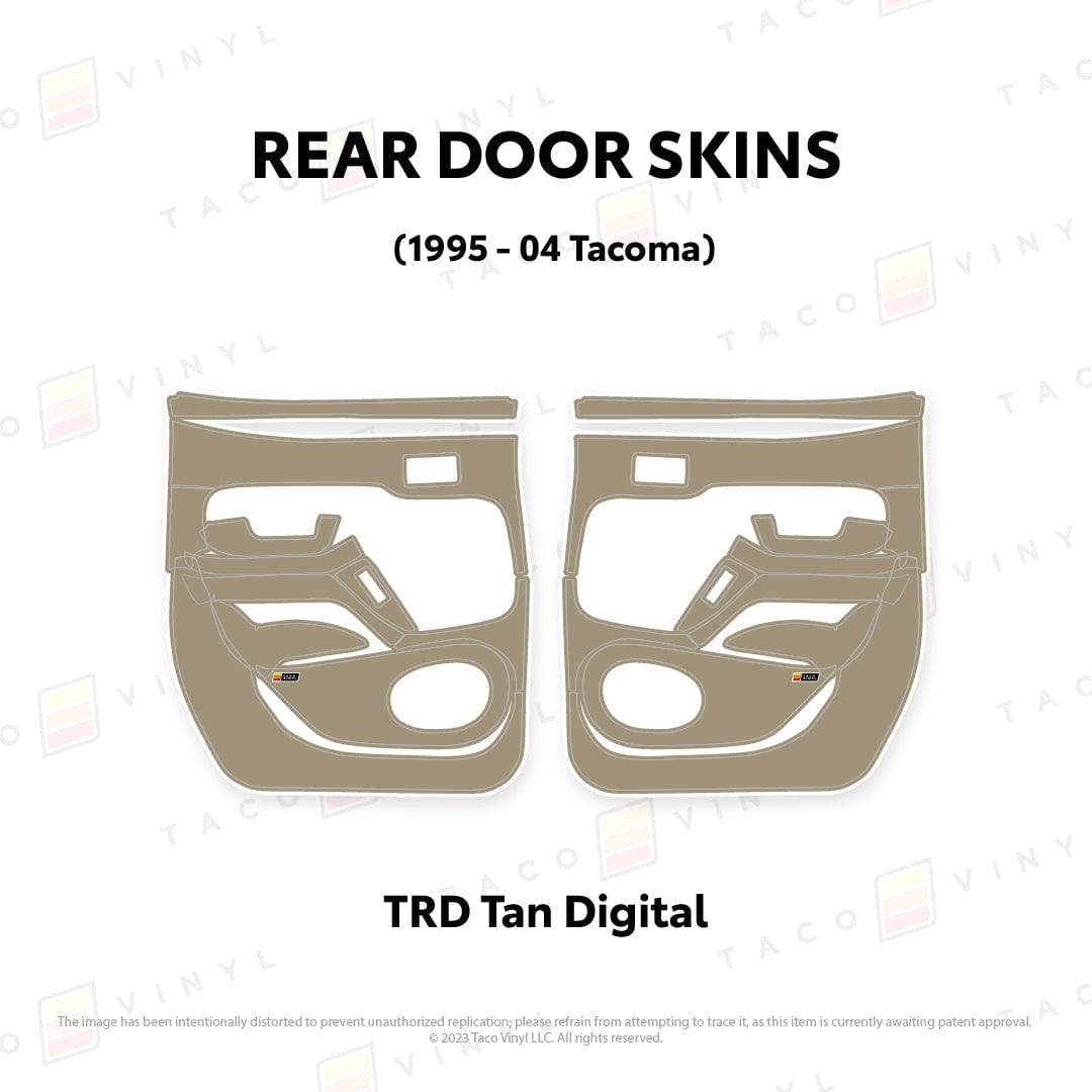 Taco Vinyl Protective Vinyl Rear Driver/Passenger / TRD Tan Digital 1995-04 Tacoma Door Skins