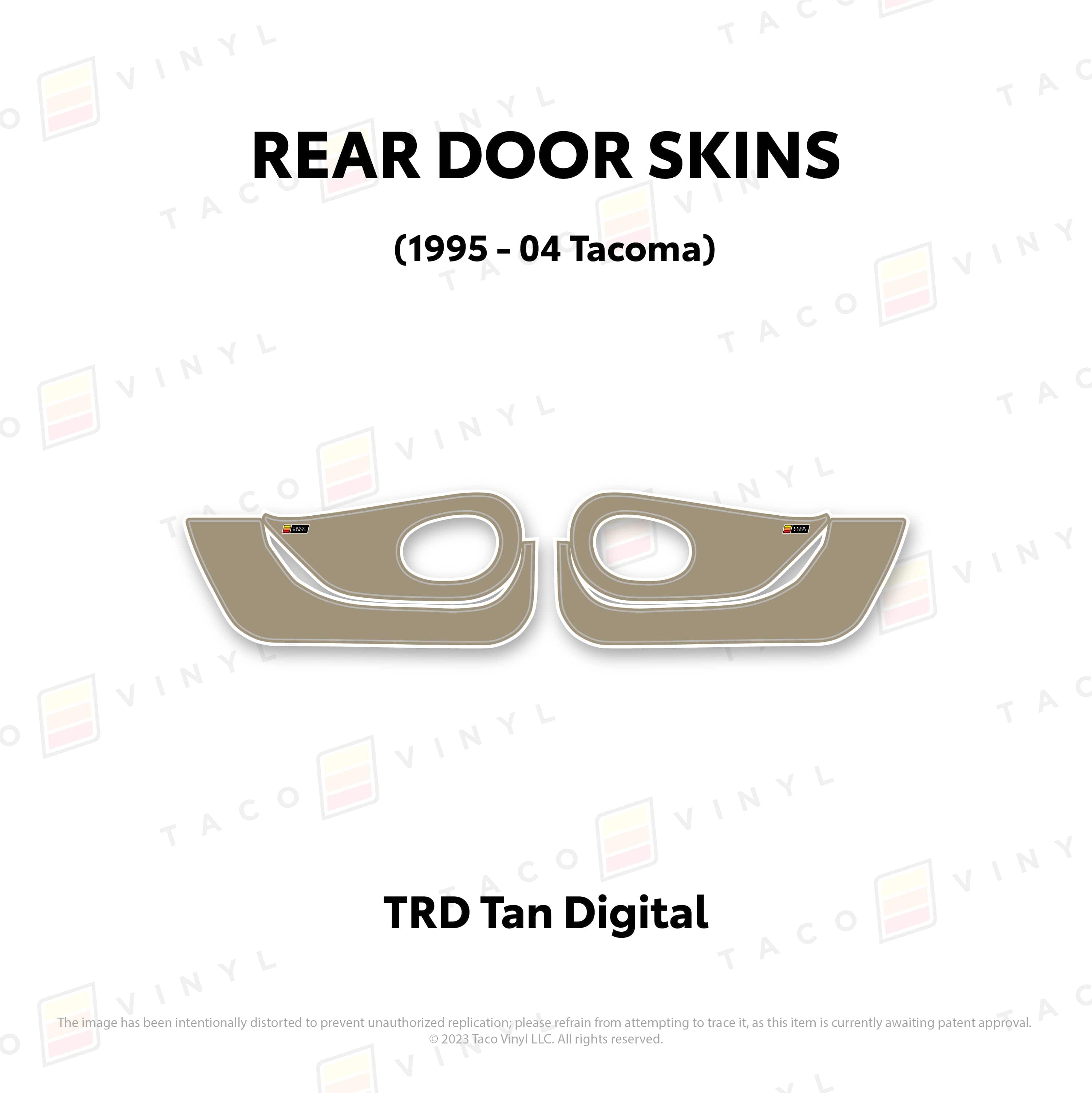 Taco Vinyl Protective Vinyl Rear Driver/Passenger / TRD Tan Digital 1995-04 Tacoma Door Skins (Lower Section)