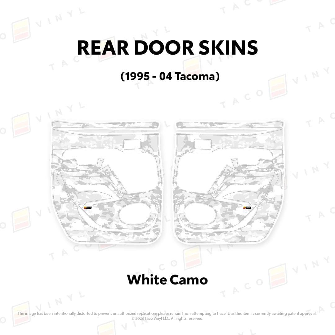 Taco Vinyl Protective Vinyl Rear Driver/Passenger / White Camo 1995-04 Tacoma Door Skins