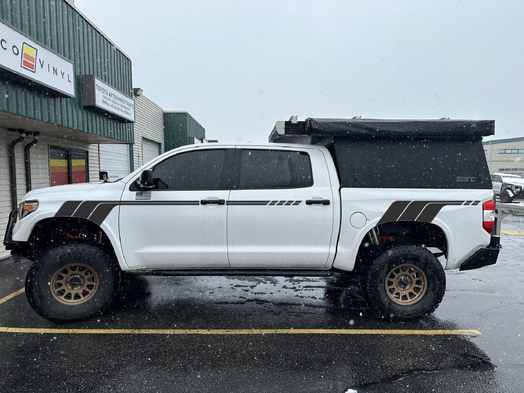 Taco Vinyl Tundra Stripe Kit All Black 2014-21 Tundra Heritage Side Stripes