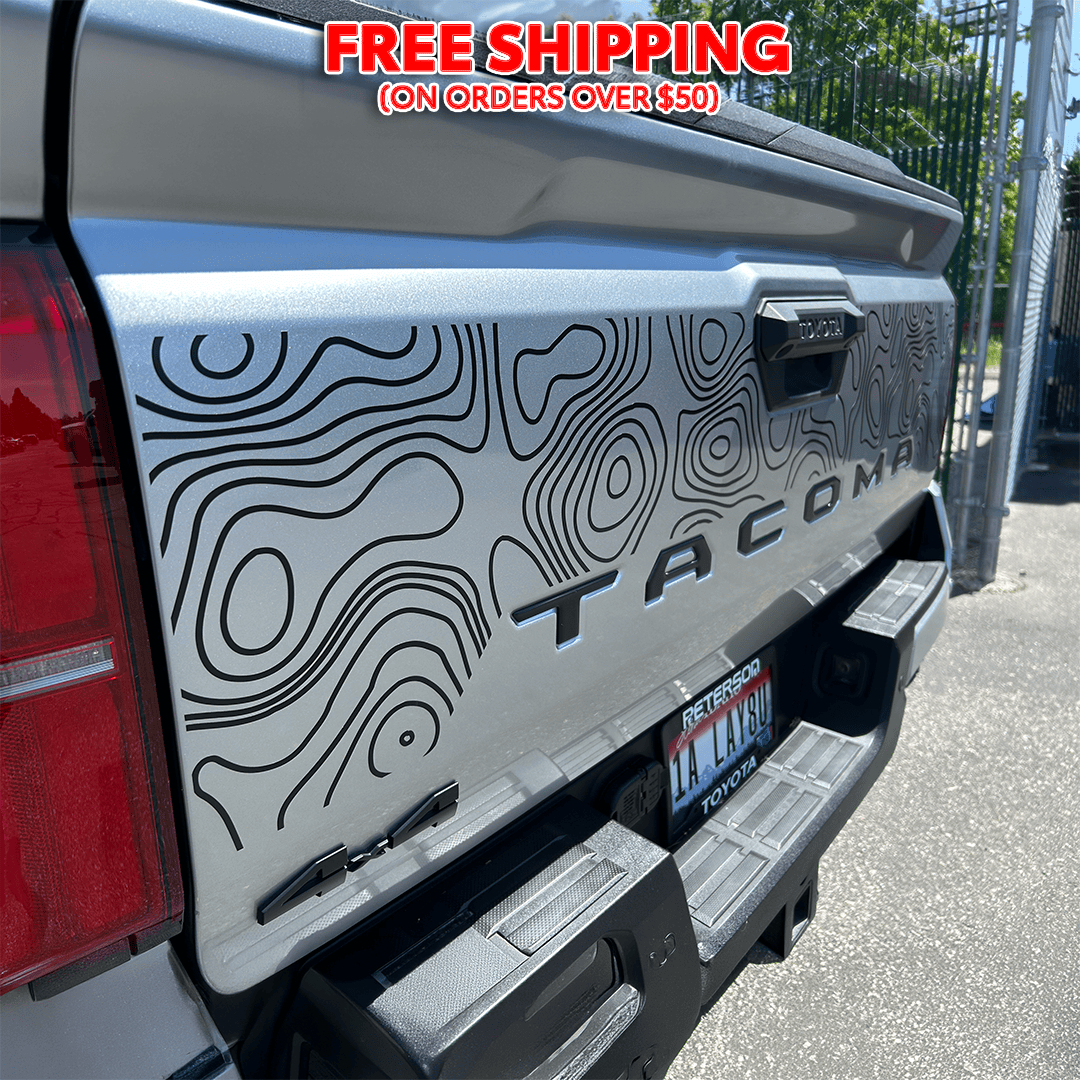 Taco Vinyl Vehicle Decals 2024+ Tacoma Tailgate Topo Decal