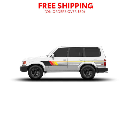 Taco Vinyl Vehicle Decals 80 Series Land Cruiser Checkered Stripe Kit