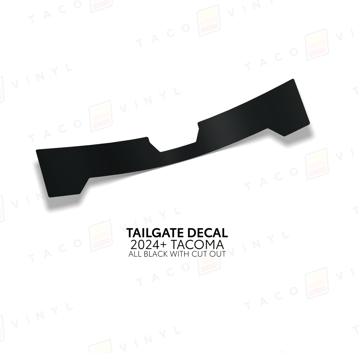 Taco Vinyl Vehicle Decals All Black w/ Cut Out 2024+ Tacoma Tailgate Topo Decal