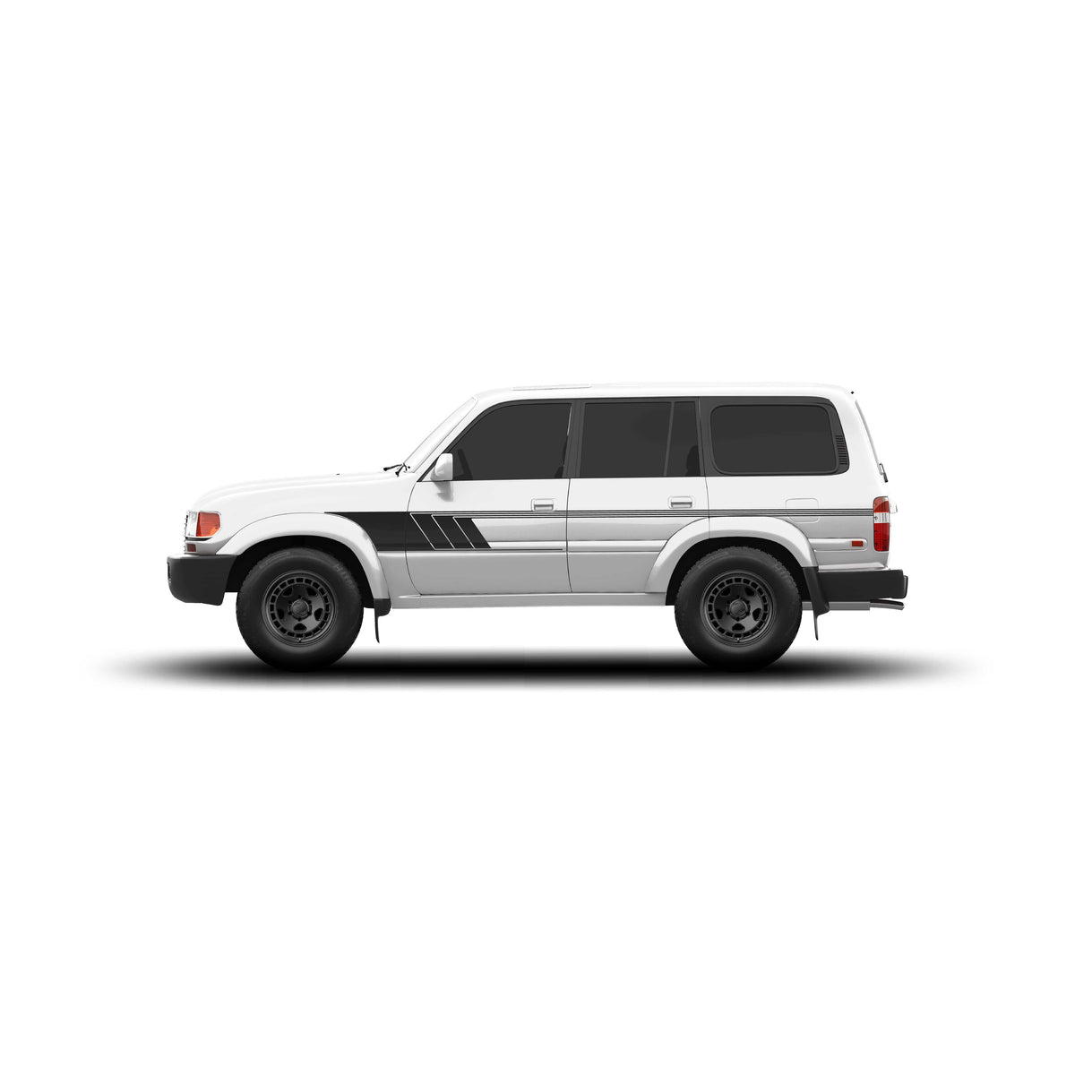 Taco Vinyl Vehicle Decals All Satin Black / No Hood Stamp 80 Series Land Cruiser Checkered Stripe Kit