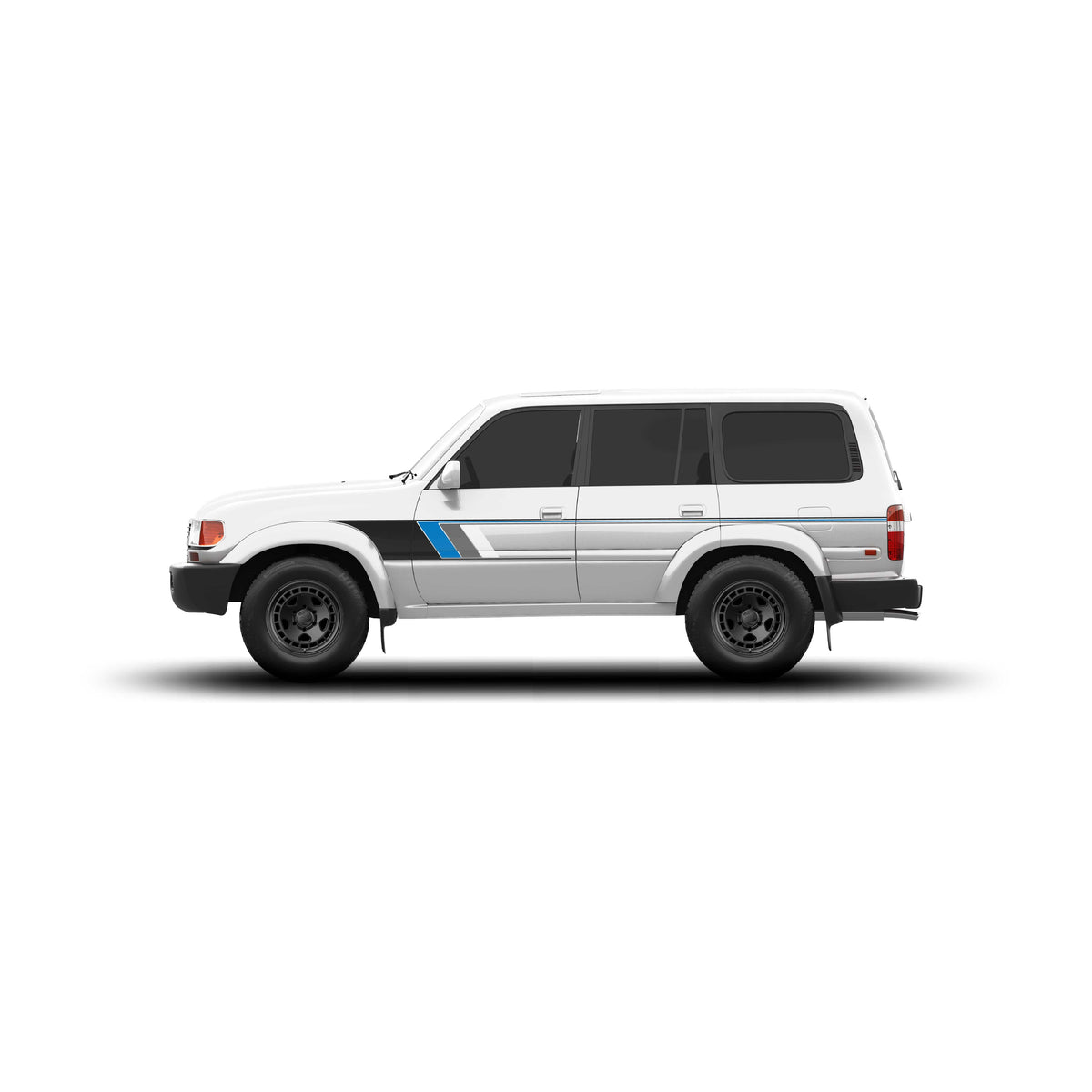 Taco Vinyl Vehicle Decals Bermuda / No Hood Stamp 80 Series Land Cruiser Checkered Stripe Kit