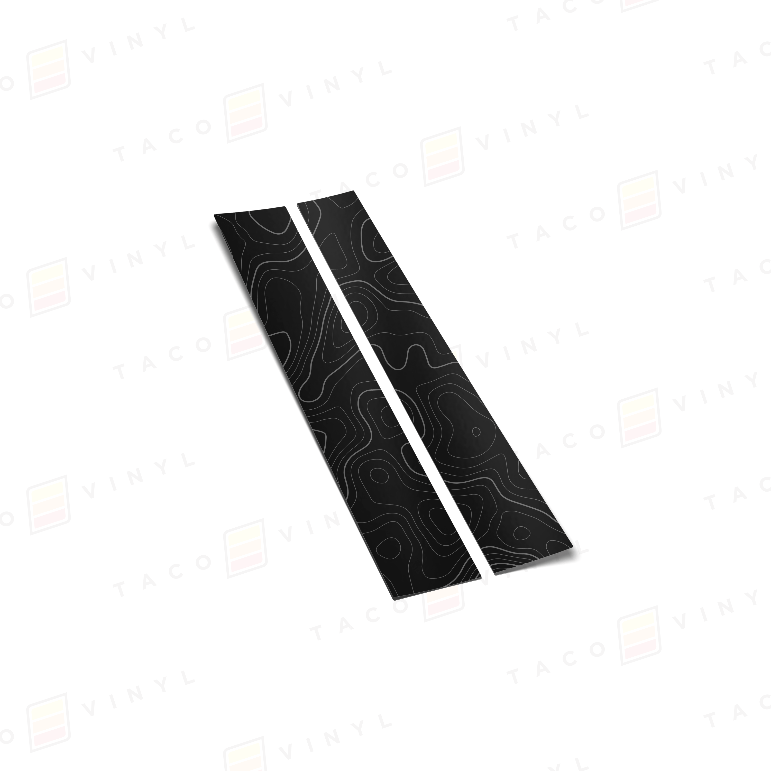 Taco Vinyl Vehicle Decals Black w/Gray Topo 2019-2025 Rav4 Door Pillar Decals