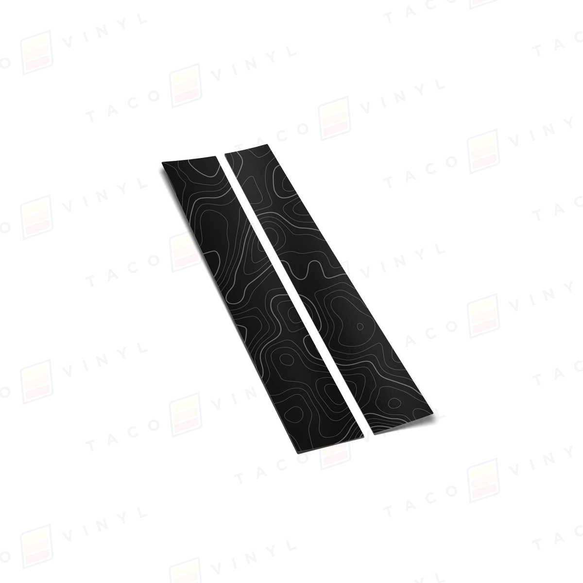 Taco Vinyl Vehicle Decals Black w/Gray Topo 2019-2025 Rav4 Door Pillar Decals
