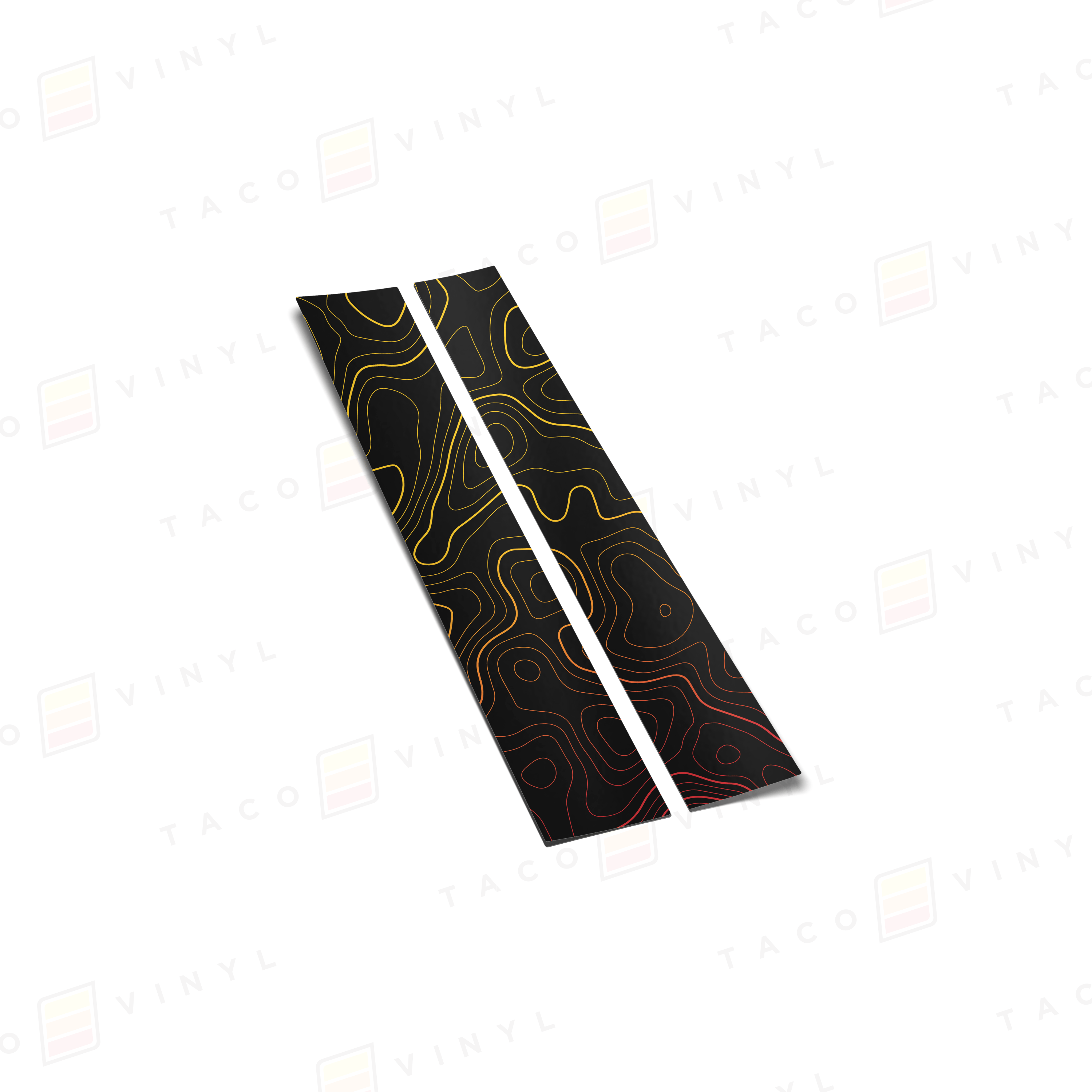 Taco Vinyl Vehicle Decals Black w/Heritage Topo 2019-2025 Rav4 Door Pillar Decals