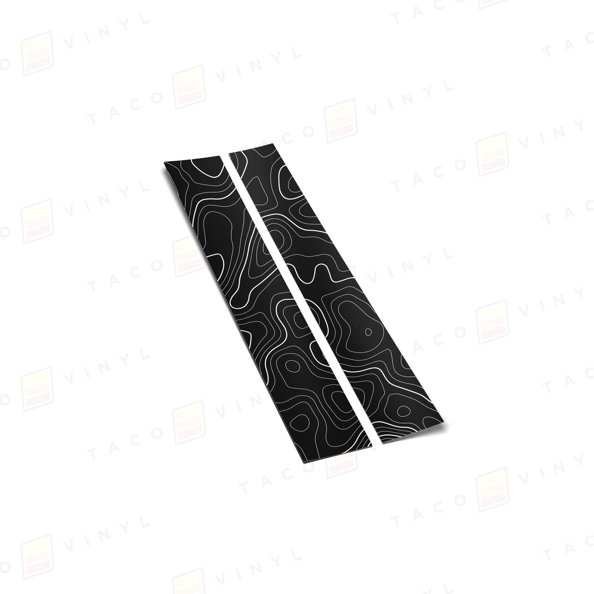 Taco Vinyl Vehicle Decals Black w/White Topo 2019-2025 Rav4 Door Pillar Decals