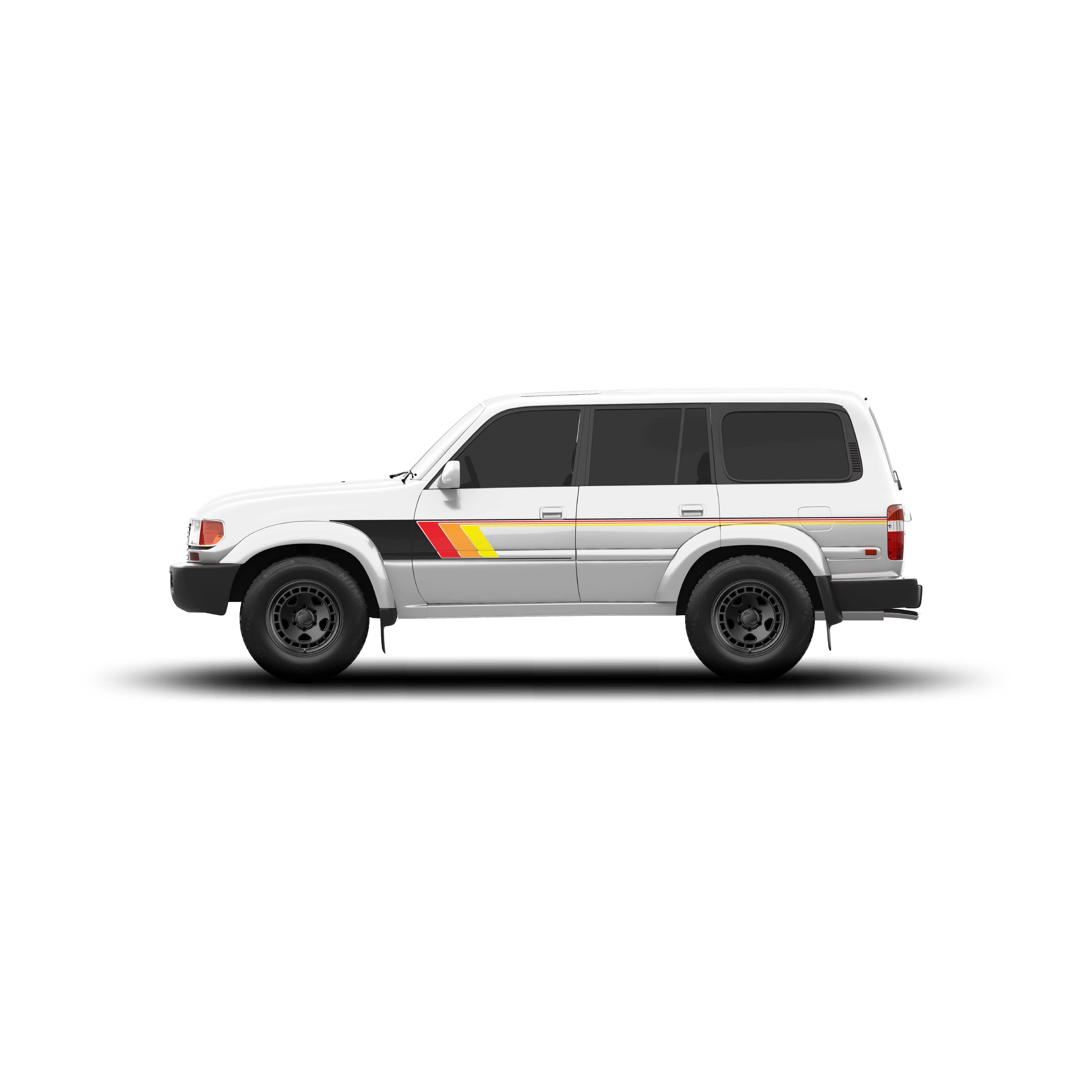 Taco Vinyl Vehicle Decals Classic Scheme / No Hood Stamp 80 Series Land Cruiser Checkered Stripe Kit