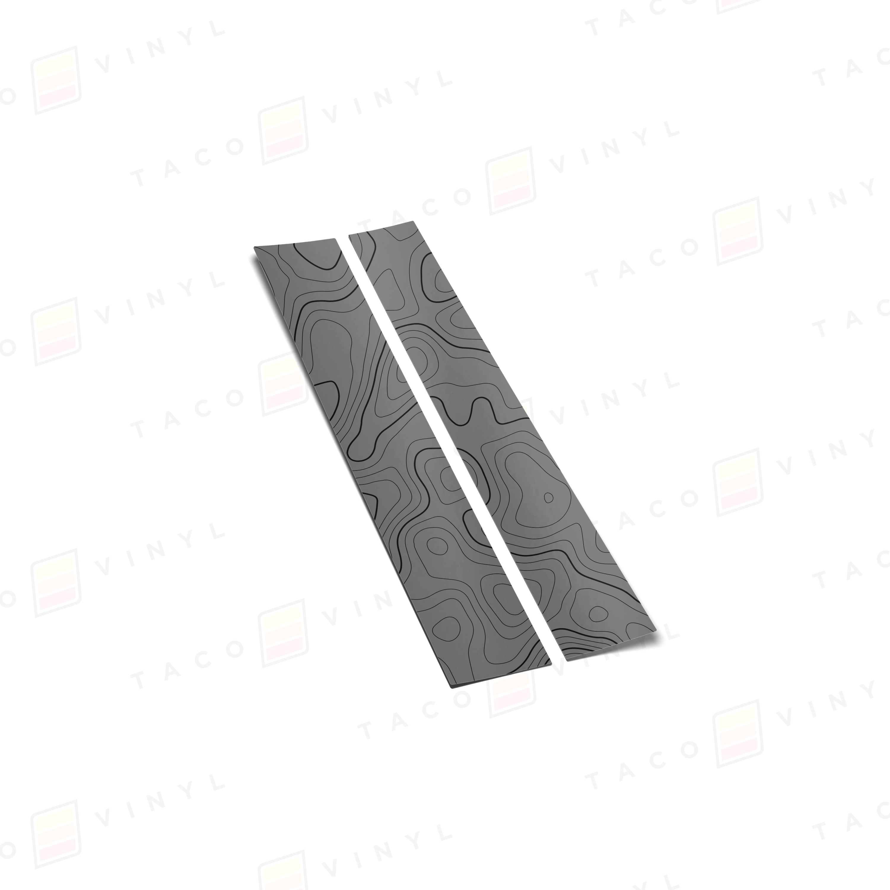 Taco Vinyl Vehicle Decals Gray w/Black Topo 2019-2025 Rav4 Door Pillar Decals