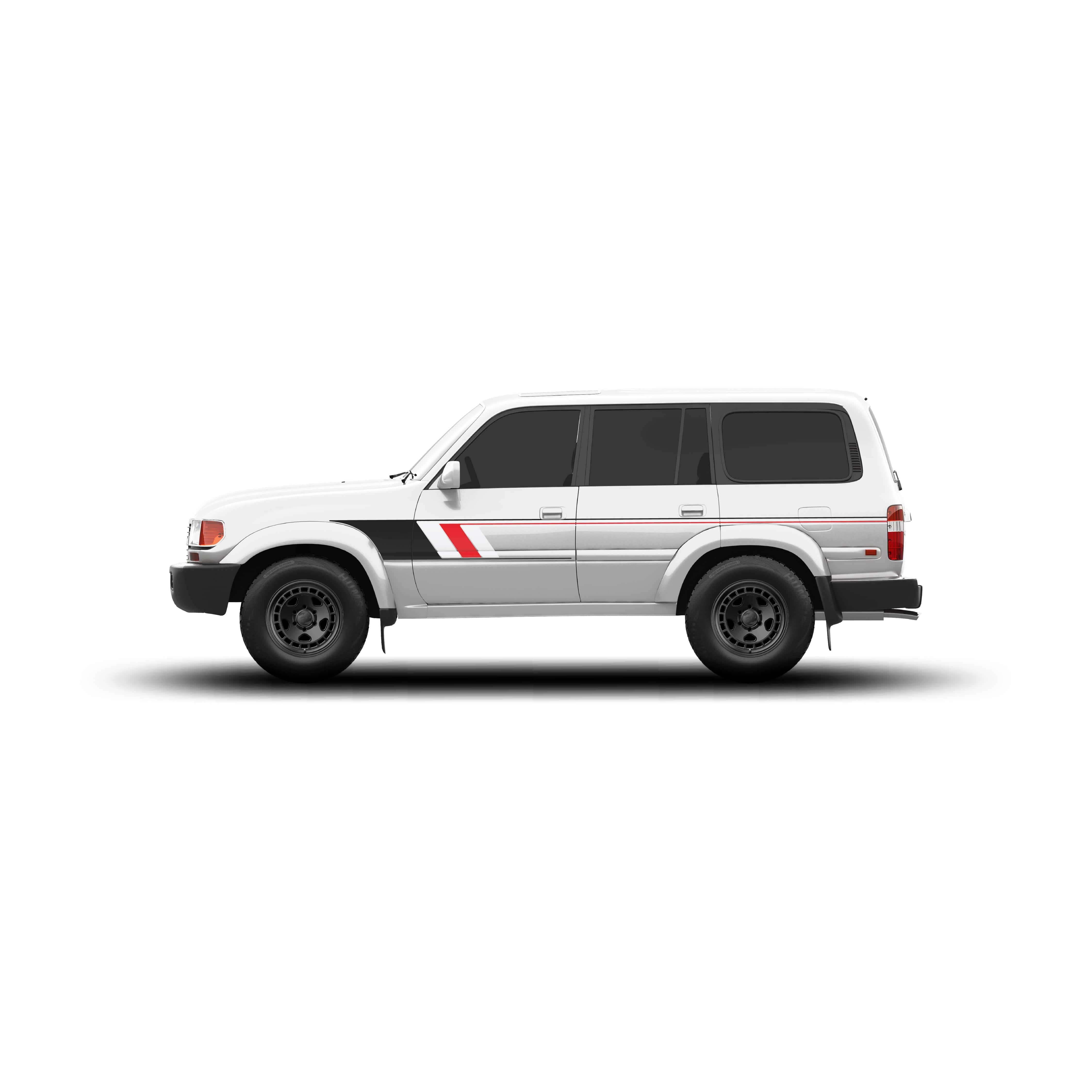 Taco Vinyl Vehicle Decals Japan / No Hood Stamp 80 Series Land Cruiser Checkered Stripe Kit