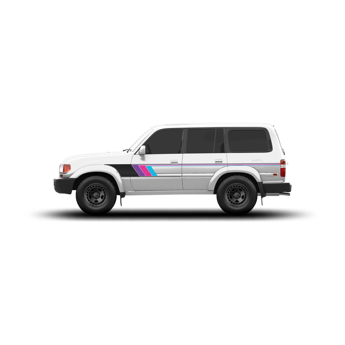 Taco Vinyl Vehicle Decals Lady Owned Toyota Scheme / No Hood Stamp 80 Series Land Cruiser Checkered Stripe Kit