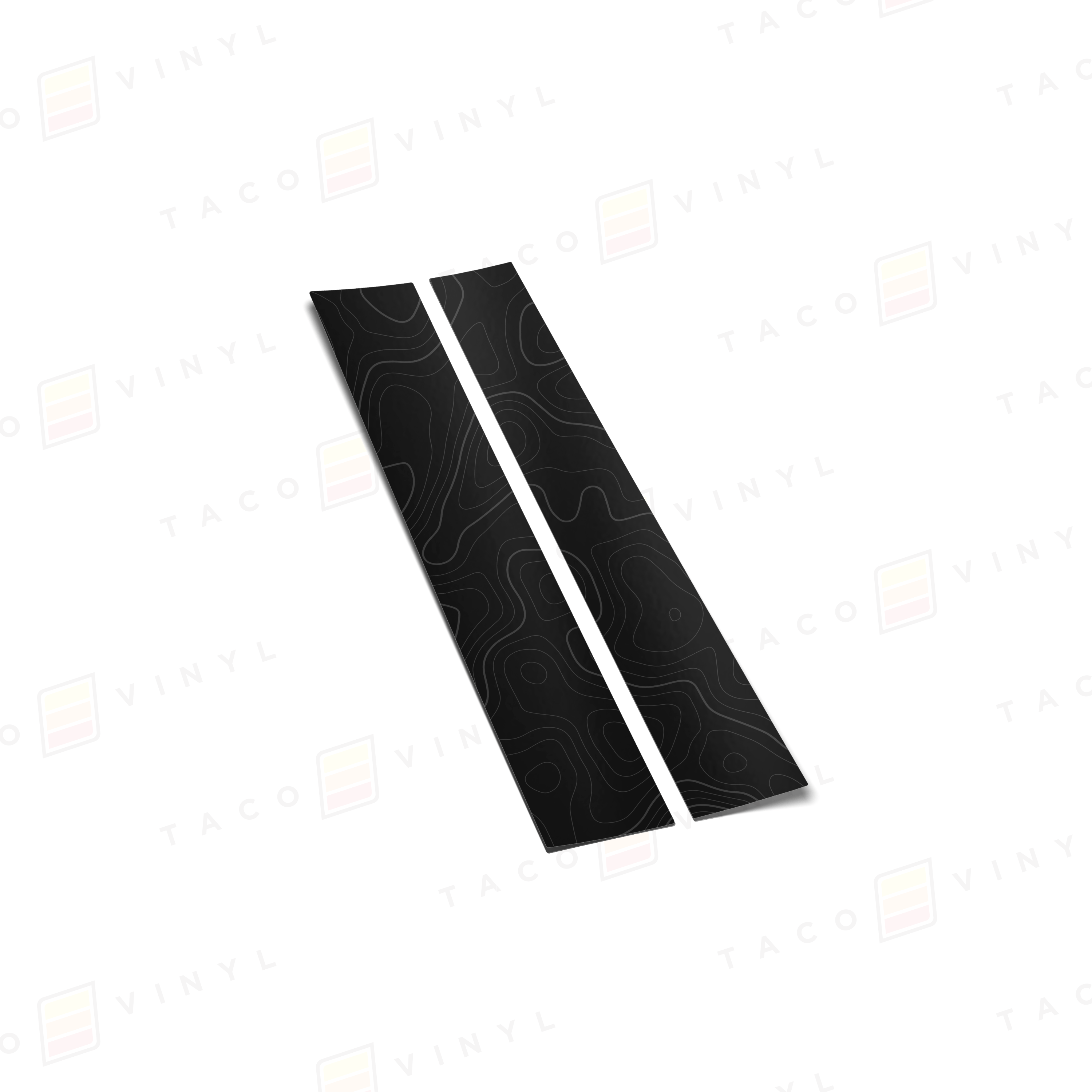 Taco Vinyl Vehicle Decals Satin Black w/Gloss Topo 2019-2025 Rav4 Door Pillar Decals