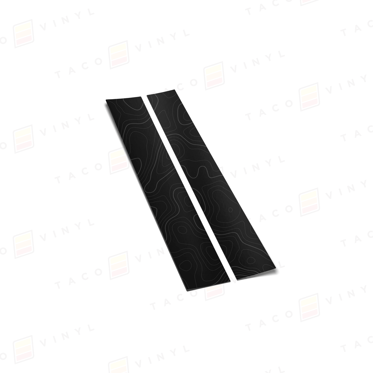 Taco Vinyl Vehicle Decals Satin Black w/Gloss Topo 2019-2025 Rav4 Door Pillar Decals