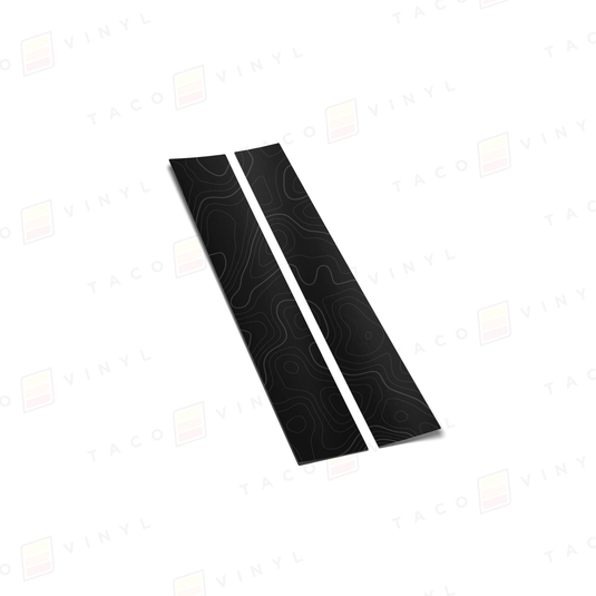 Taco Vinyl Vehicle Decals Satin Black w/Gloss Topo 2019-2025 Rav4 Door Pillar Decals
