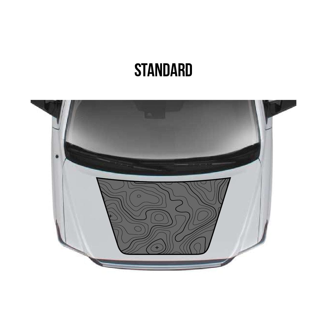 Taco Vinyl Vehicle Decals Standard (Larger) / Gray with Black Topography 2014-2021 Tundra Hood Stamp