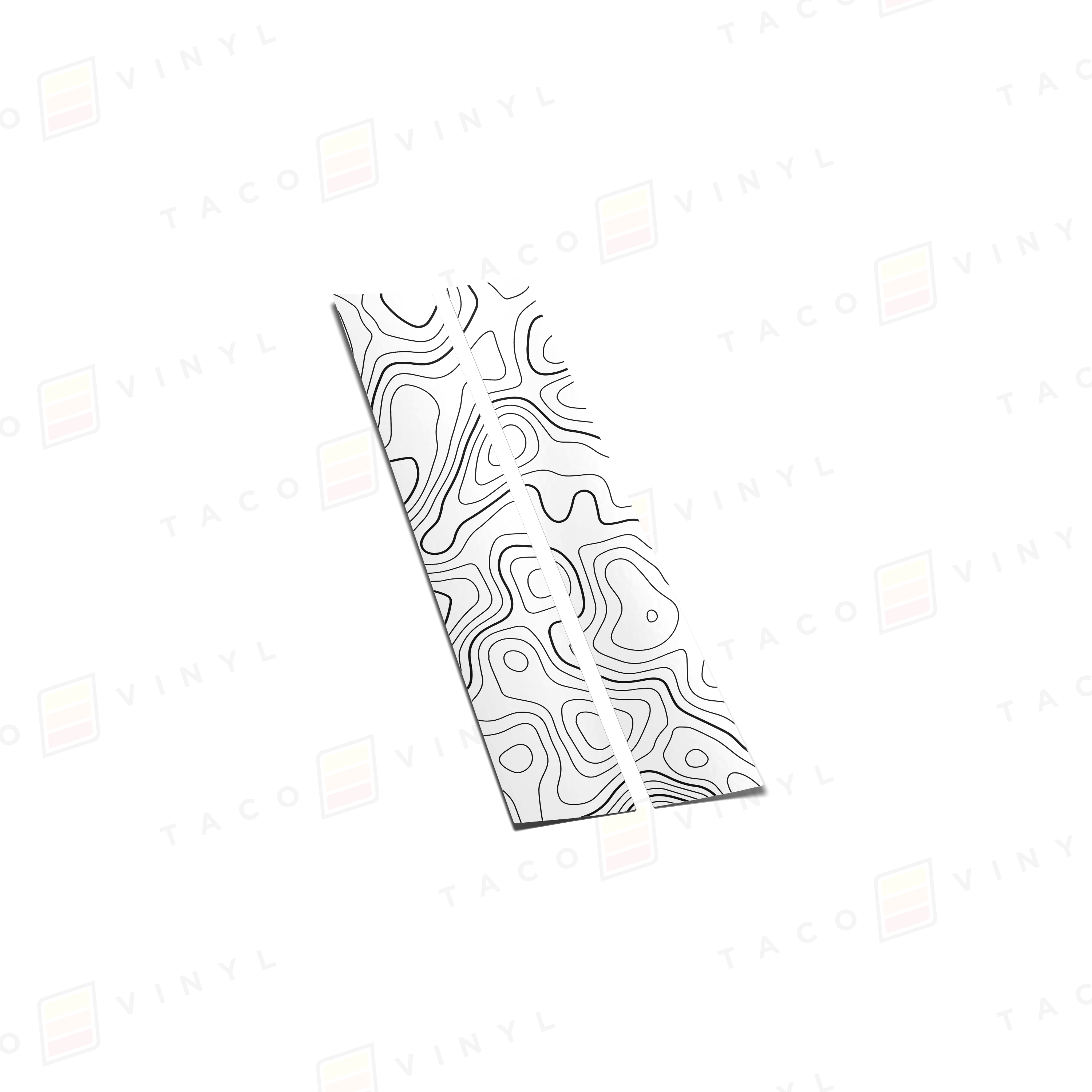 Taco Vinyl Vehicle Decals White w/Black Topo 2019-2025 Rav4 Door Pillar Decals