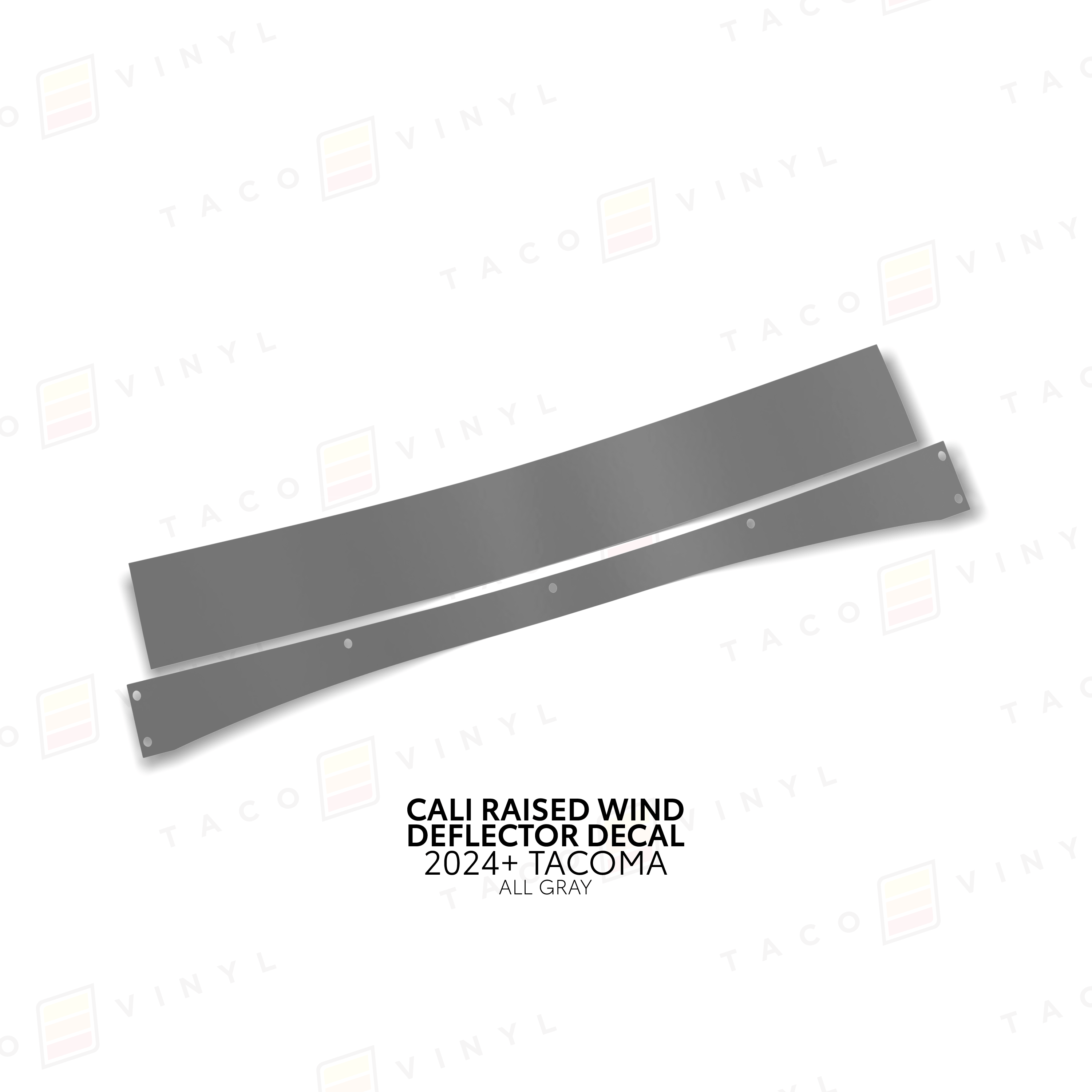 Taco Vinyl Vinyl All Gray / 2024+ Tacoma Cali Raised Wind Deflector Decal