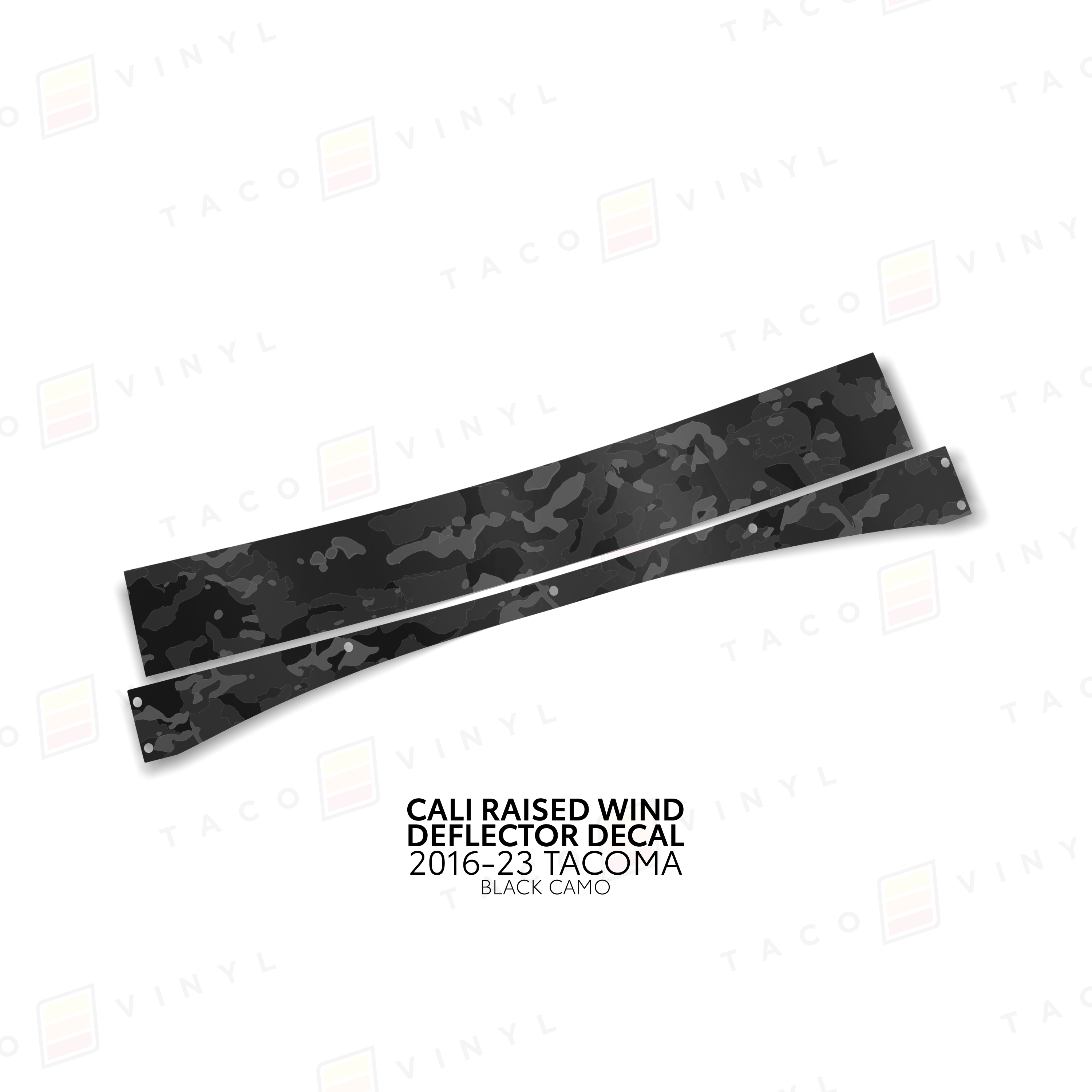 Taco Vinyl Vinyl Black Camo / 2016-2023 Tacoma Cali Raised Wind Deflector Decal