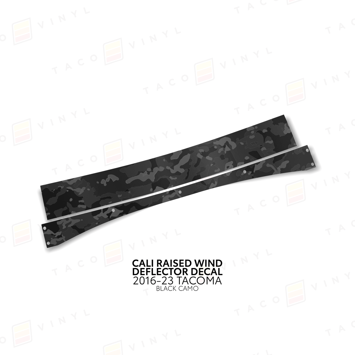 Taco Vinyl Vinyl Black Camo / 2016-2023 Tacoma Cali Raised Wind Deflector Decal