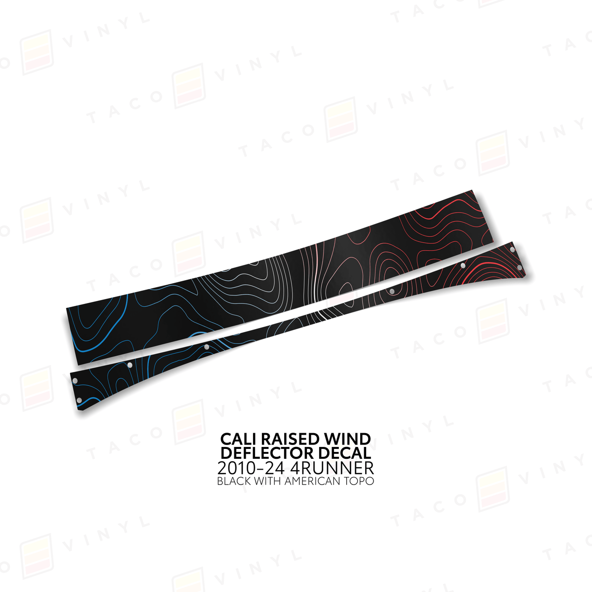 Taco Vinyl Vinyl Black w/ American Topo / 2010-24 4Runner Cali Raised Wind Deflector Decal