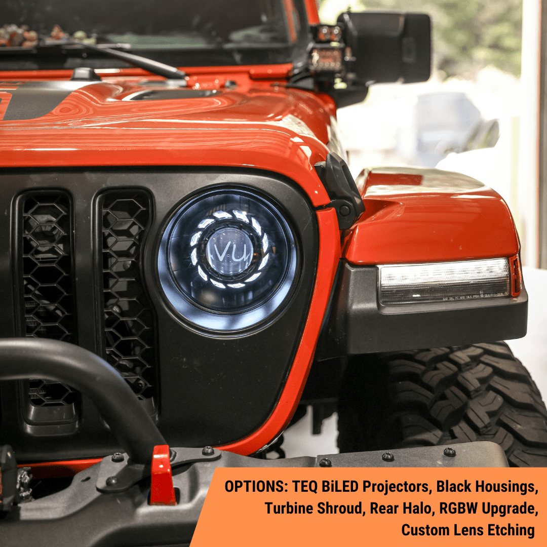 TEQ Customs Headlights Turbine Edition Headlights / 2017-2026 Jeep Wrangler JL + 2020-2026 Gladiator JT