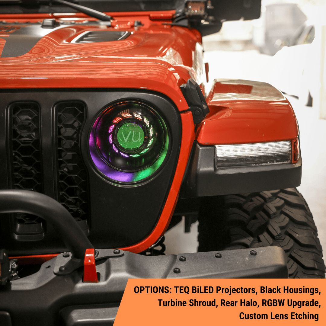 TEQ Customs Headlights Turbine Edition Headlights / 2017-2026 Jeep Wrangler JL + 2020-2026 Gladiator JT