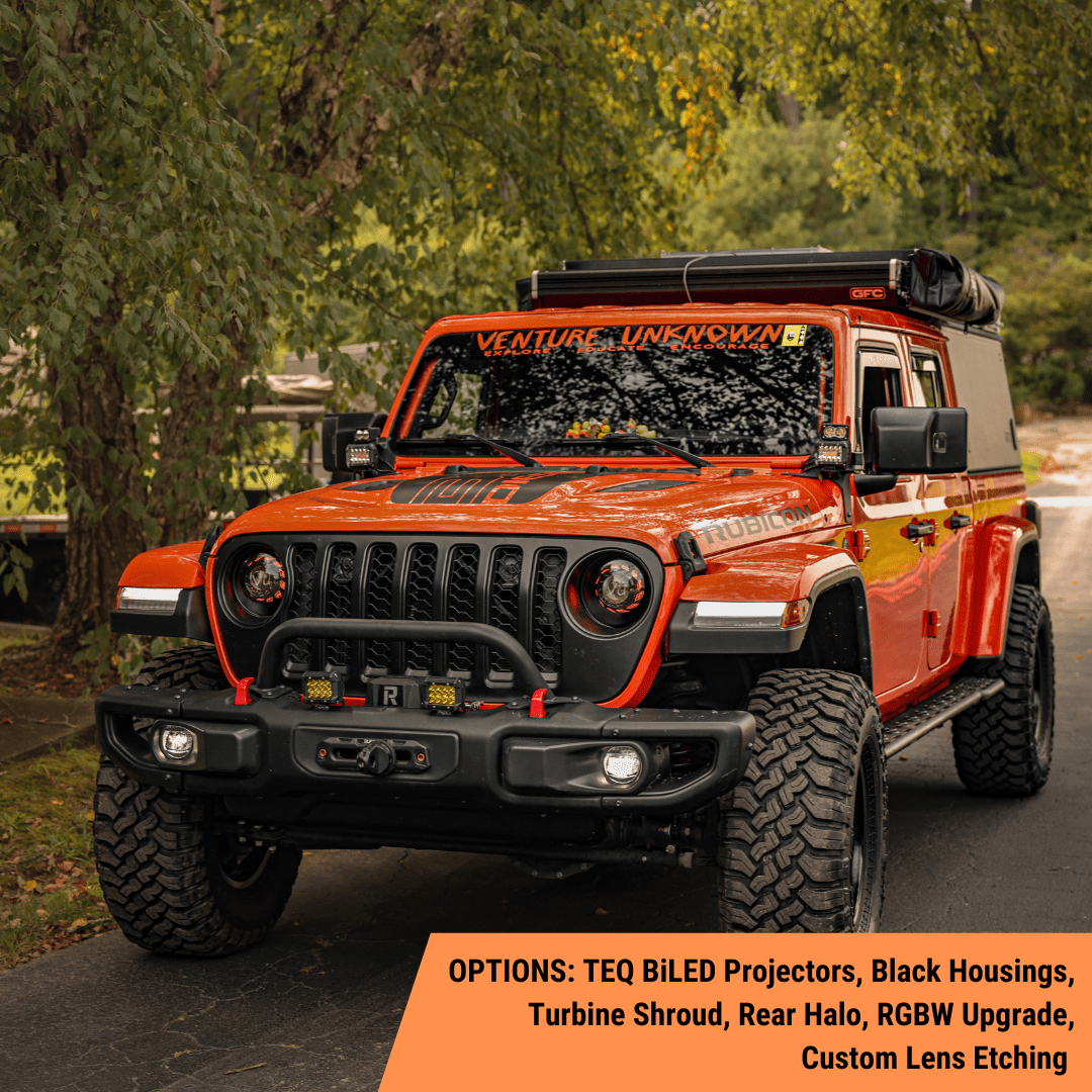 TEQ Customs Headlights Turbine Edition Headlights / 2017-2026 Jeep Wrangler JL + 2020-2026 Gladiator JT