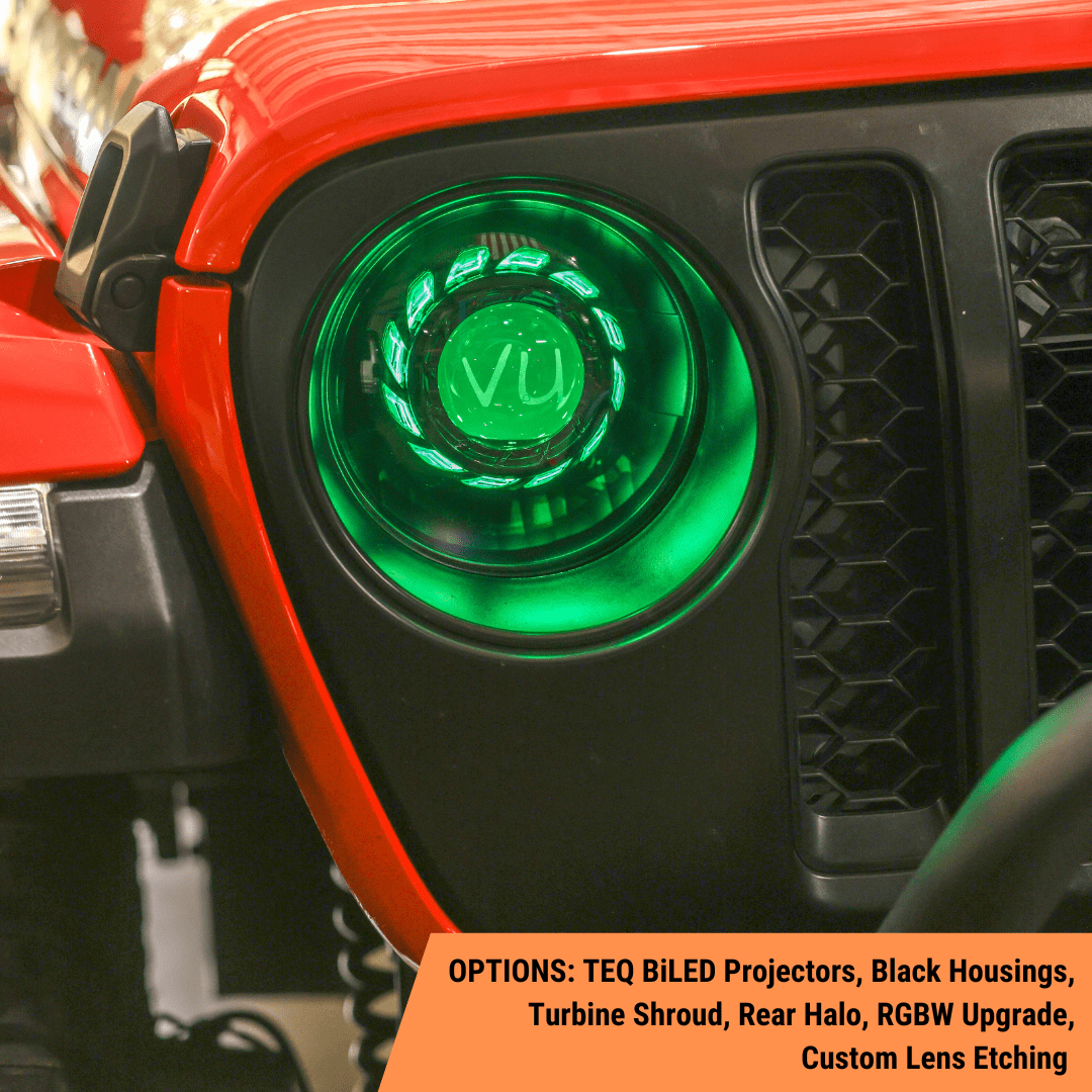 TEQ Customs Headlights Turbine Edition Headlights / 2017-2026 Jeep Wrangler JL + 2020-2026 Gladiator JT